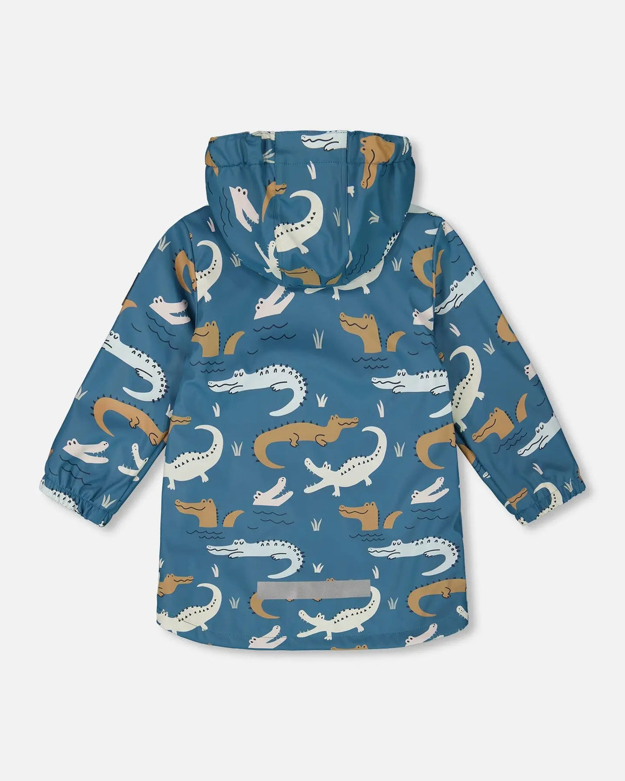 Blue Raincoat With Crocodiles That Change Color Upon Contact With Water | Deux par Deux | Jenni Kidz