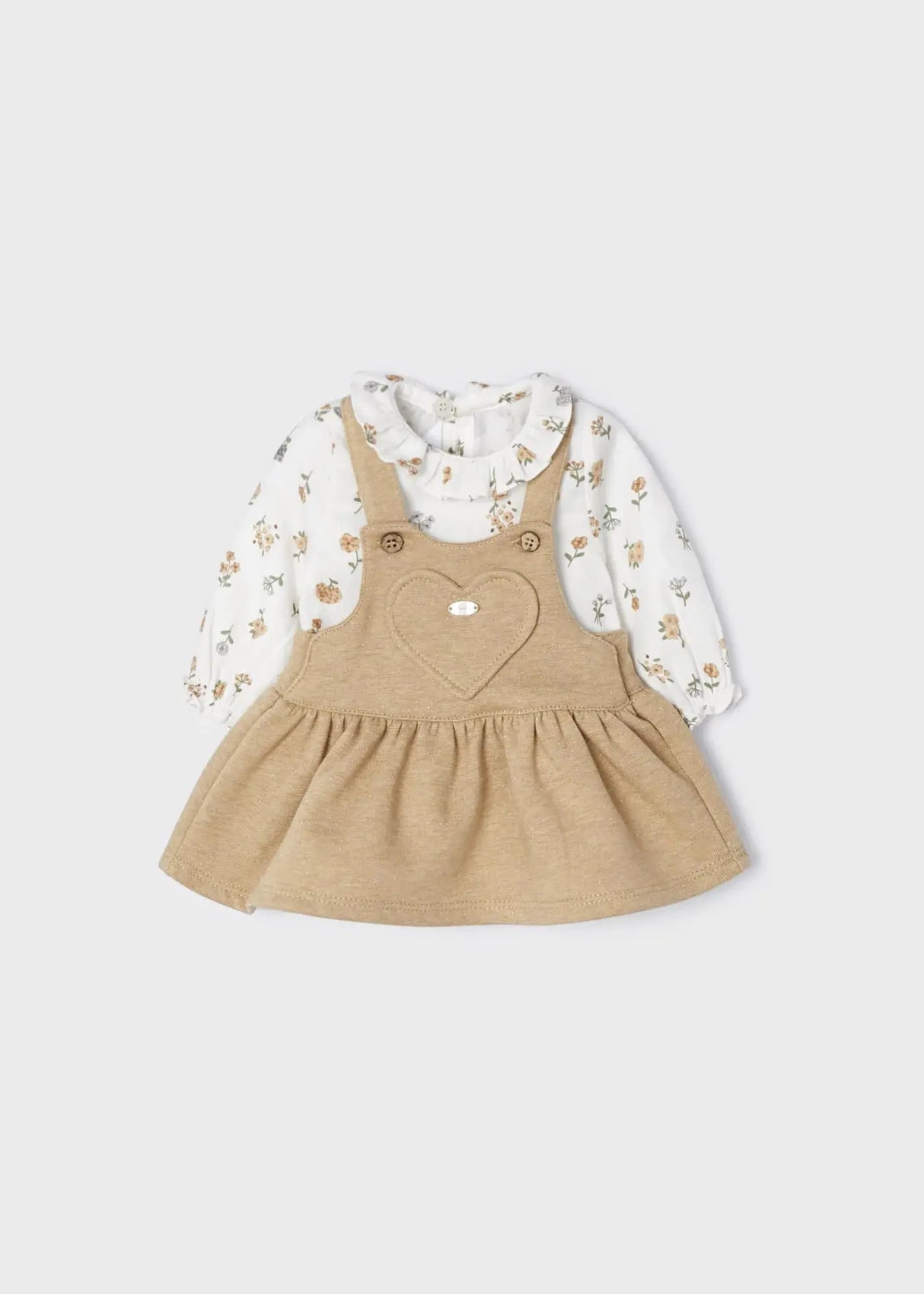Caramel ecofriends 2 piece set with overall Baby Girls dress newborn | Mayoral | Mayoral | Jenni Kidz