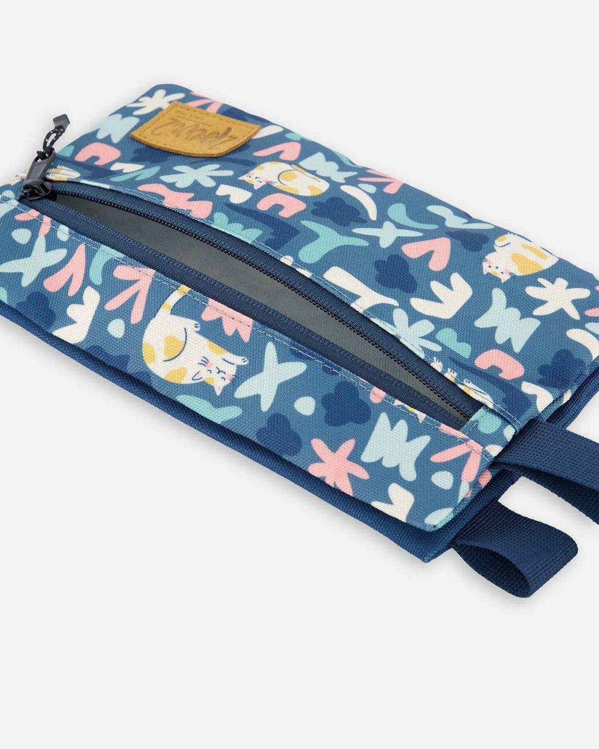 Double Pencil Case Green Cat Print | Deux par Deux | Jenni Kidz