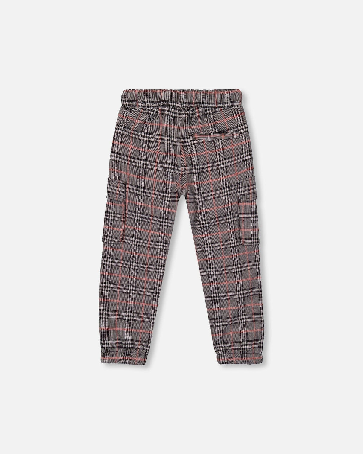 Plaid Cargo Pant Gray And Black-2