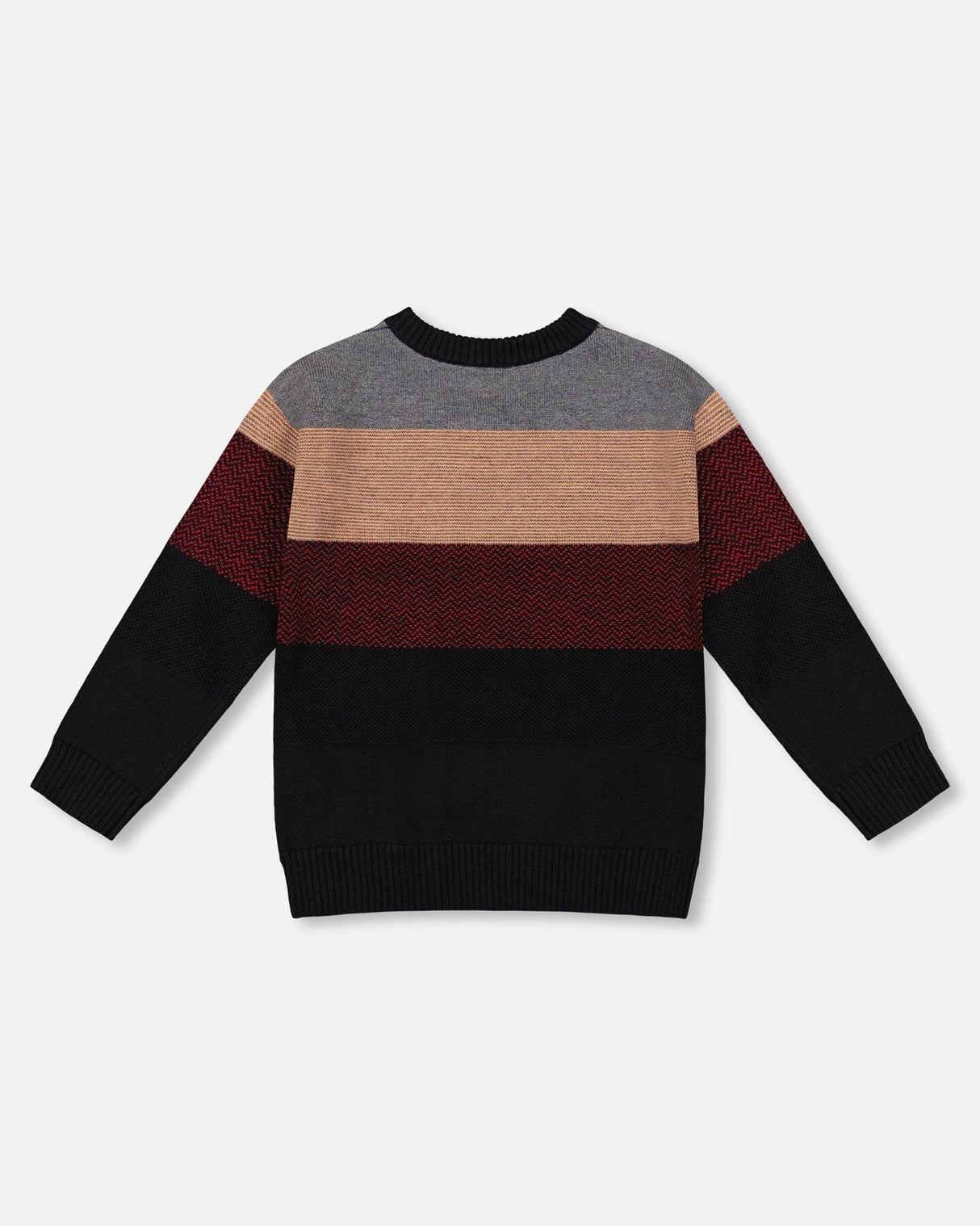 Color Block Knit Sweater Red And Black-2