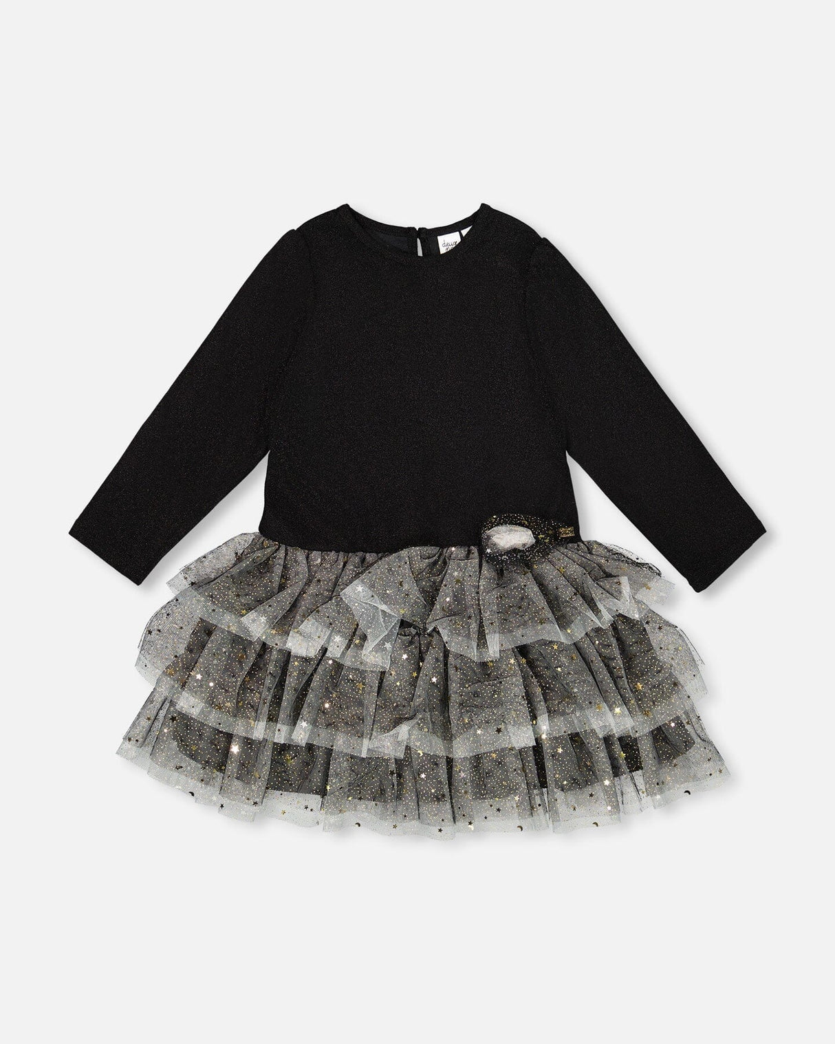 Glittering Mesh Skirt Party Dress Black-0