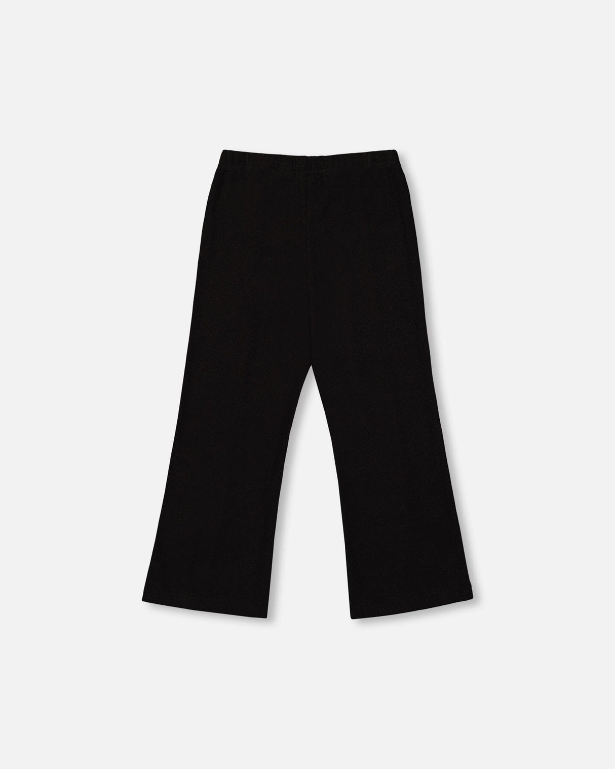 Ribbed Leggings Bootleg With Slit Black-2