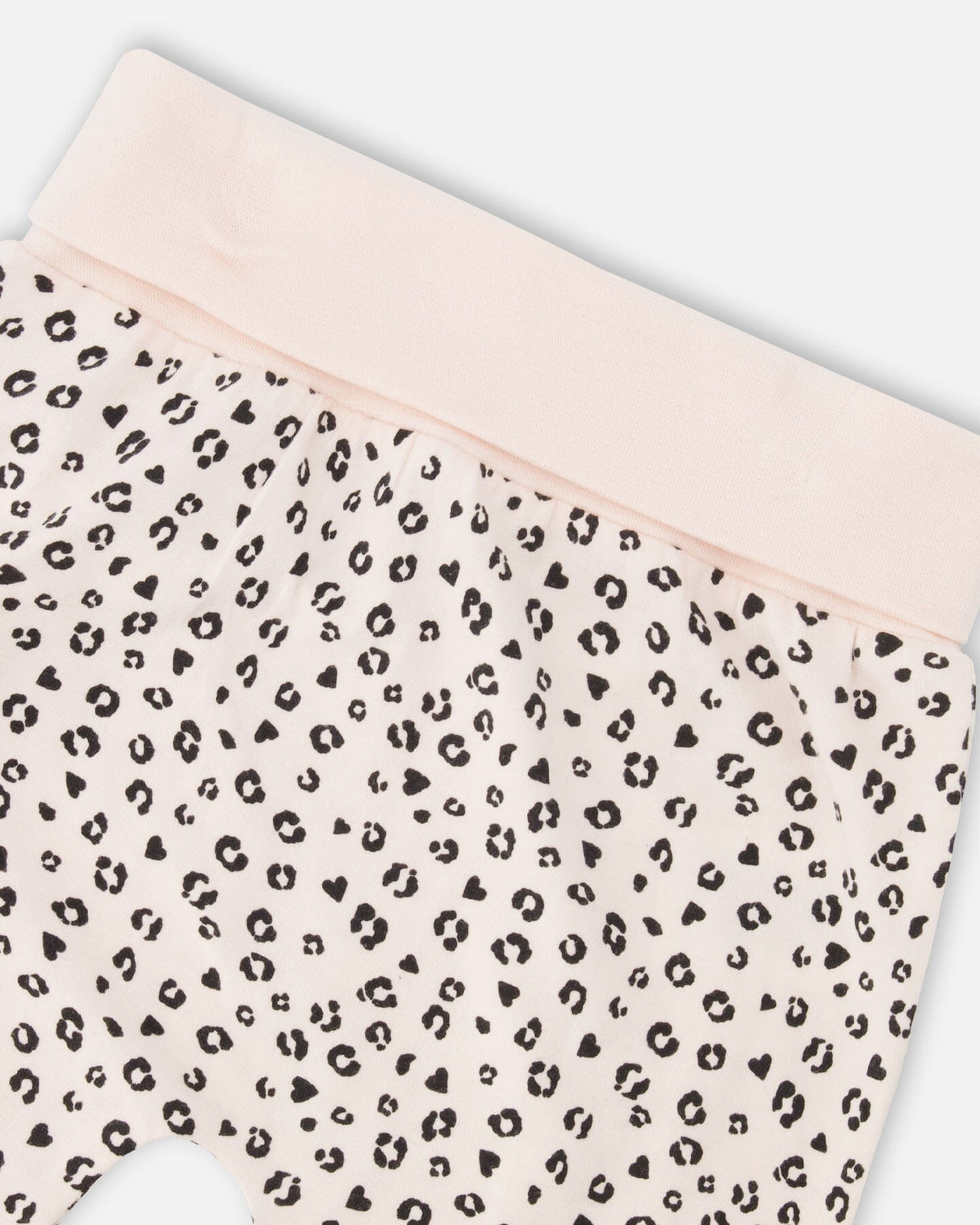 Organic Cotton Jersey Sweater And Pants Set Peach Animal Print-3