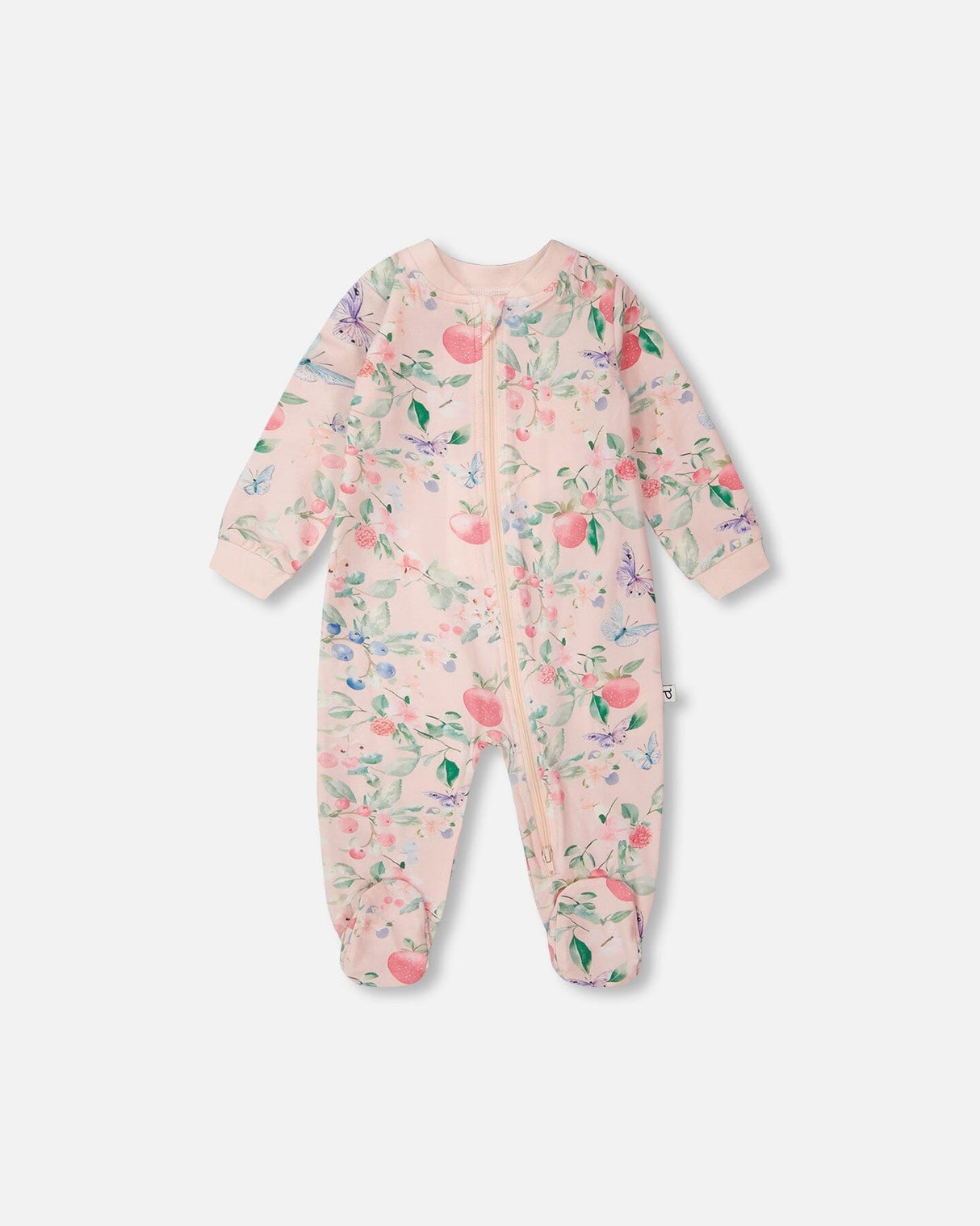 Organic Cotton Jersey One-Piece Pyjama Pink Printed Berries-0