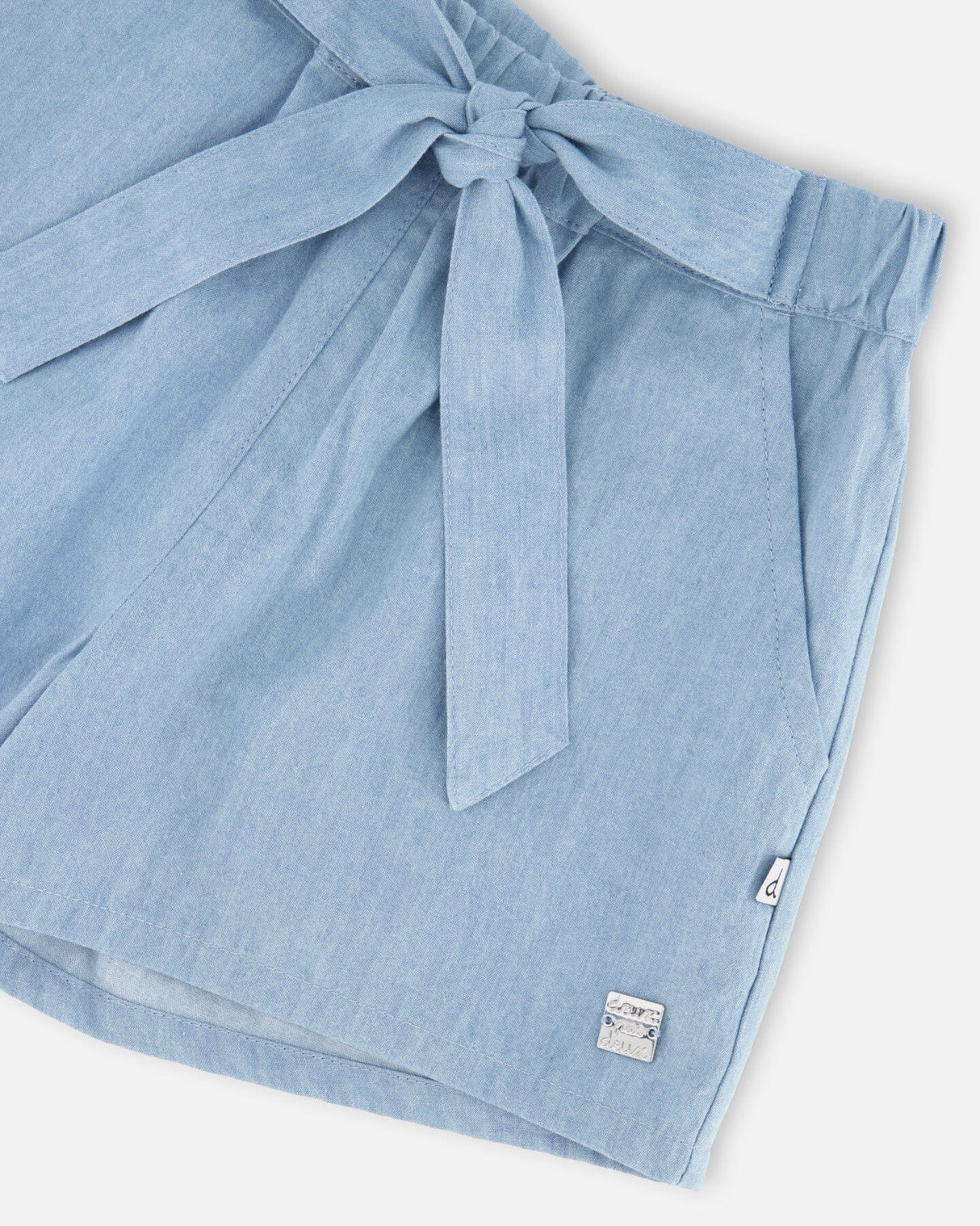 Blue Chambray Shorts-3