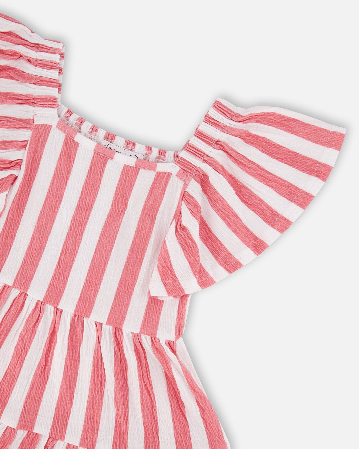 Crinkle Jersey Dress White And Pink Stripes-3