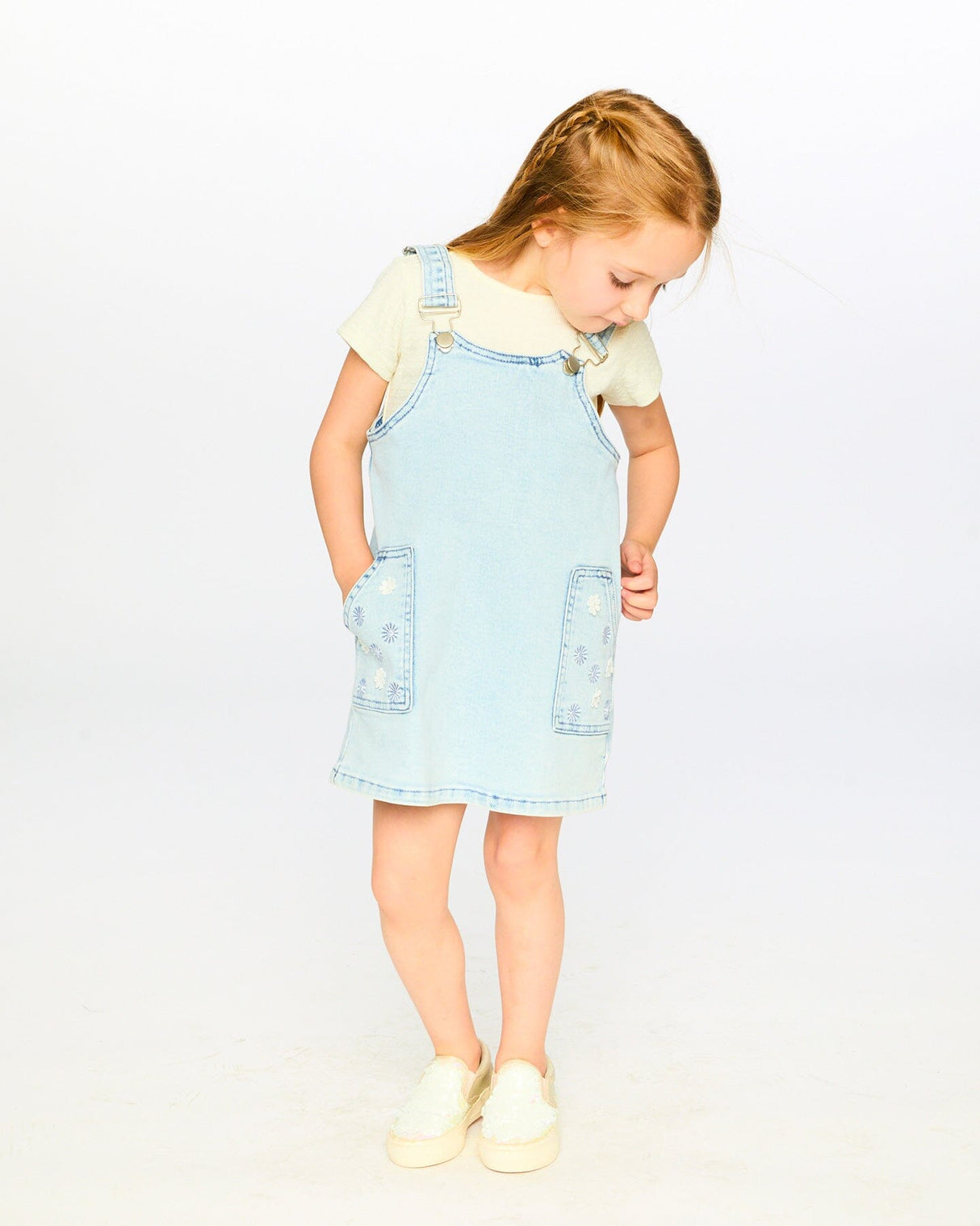 Light Blue Denim Overall Dress-1