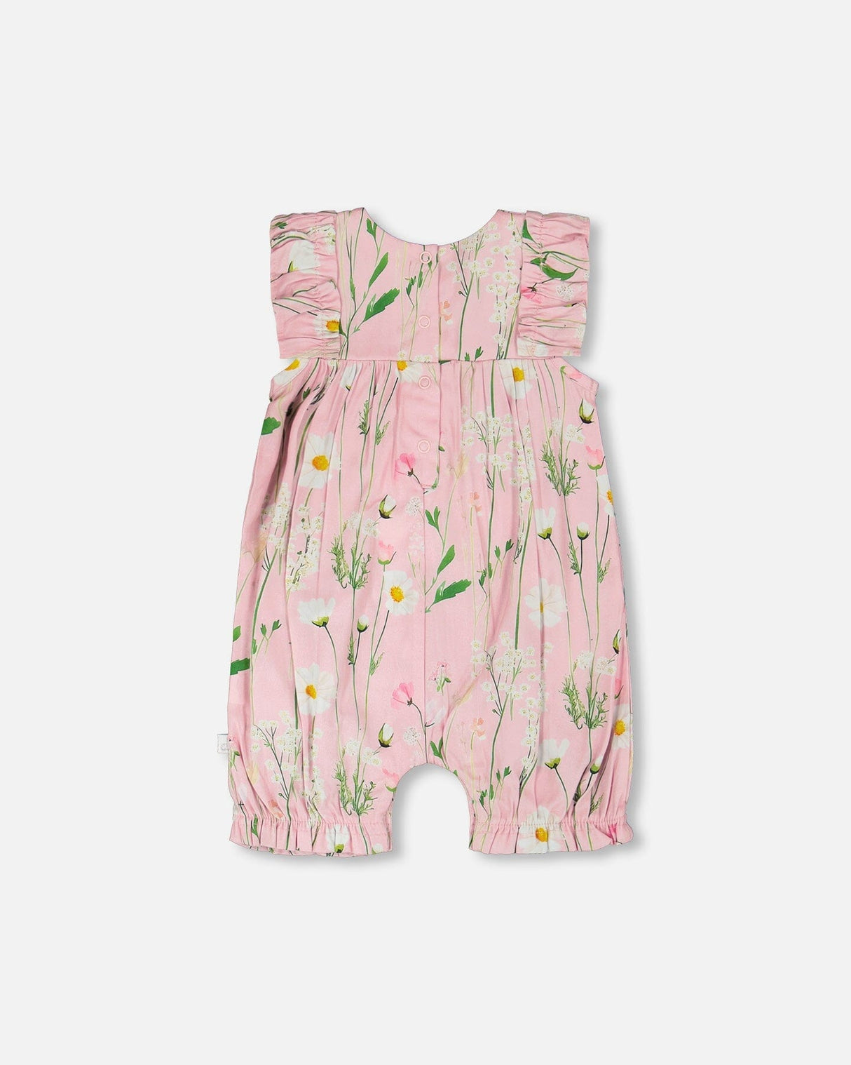Viscose Romper Pink Printed Flowers-1