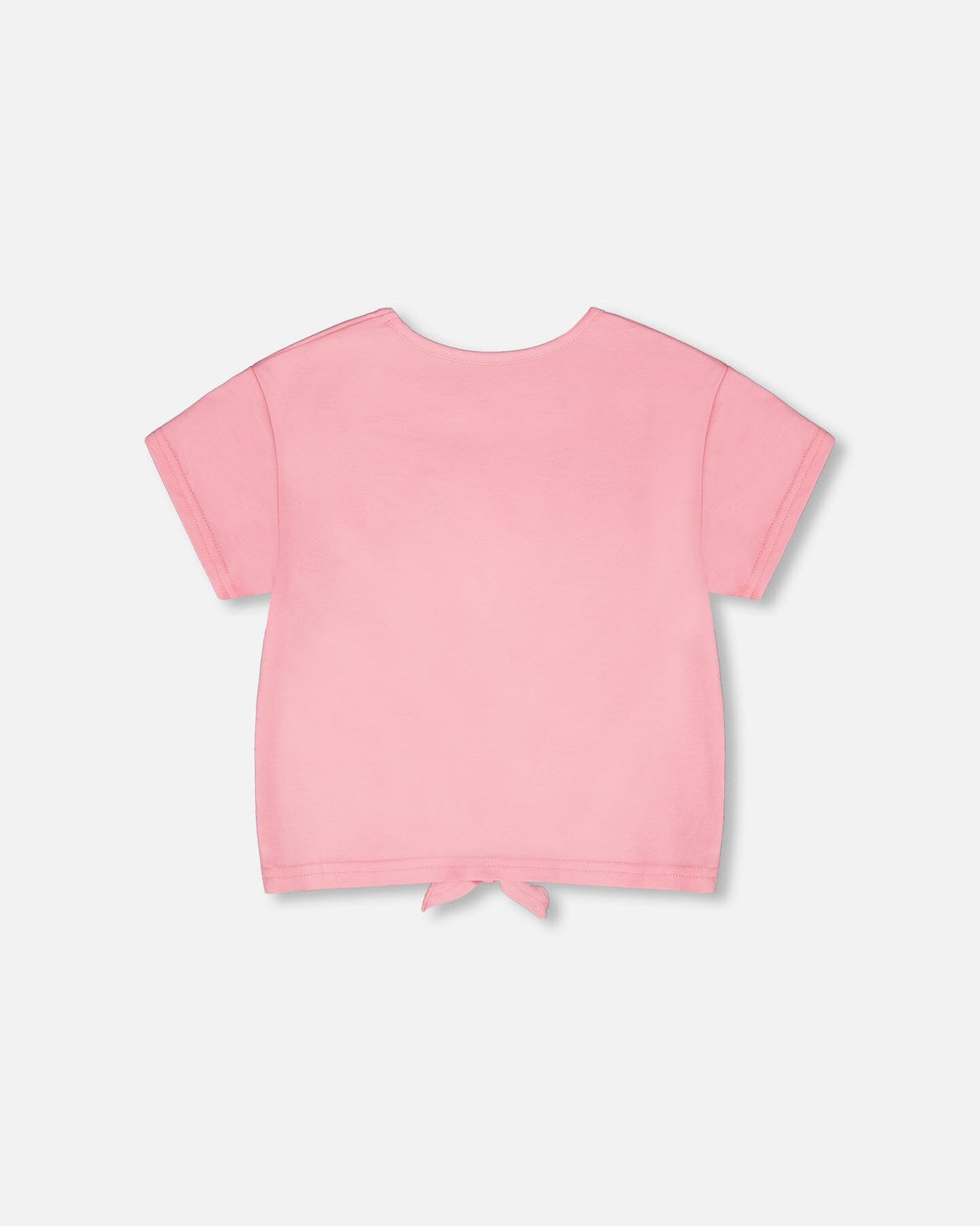 Organic Cotton Jersey T-Shirt With Tie At Waist Pink-2
