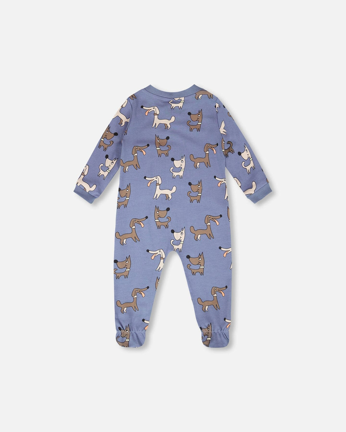Organic Cotton Baby One-Piece Pyjama Blue Dog Print-1