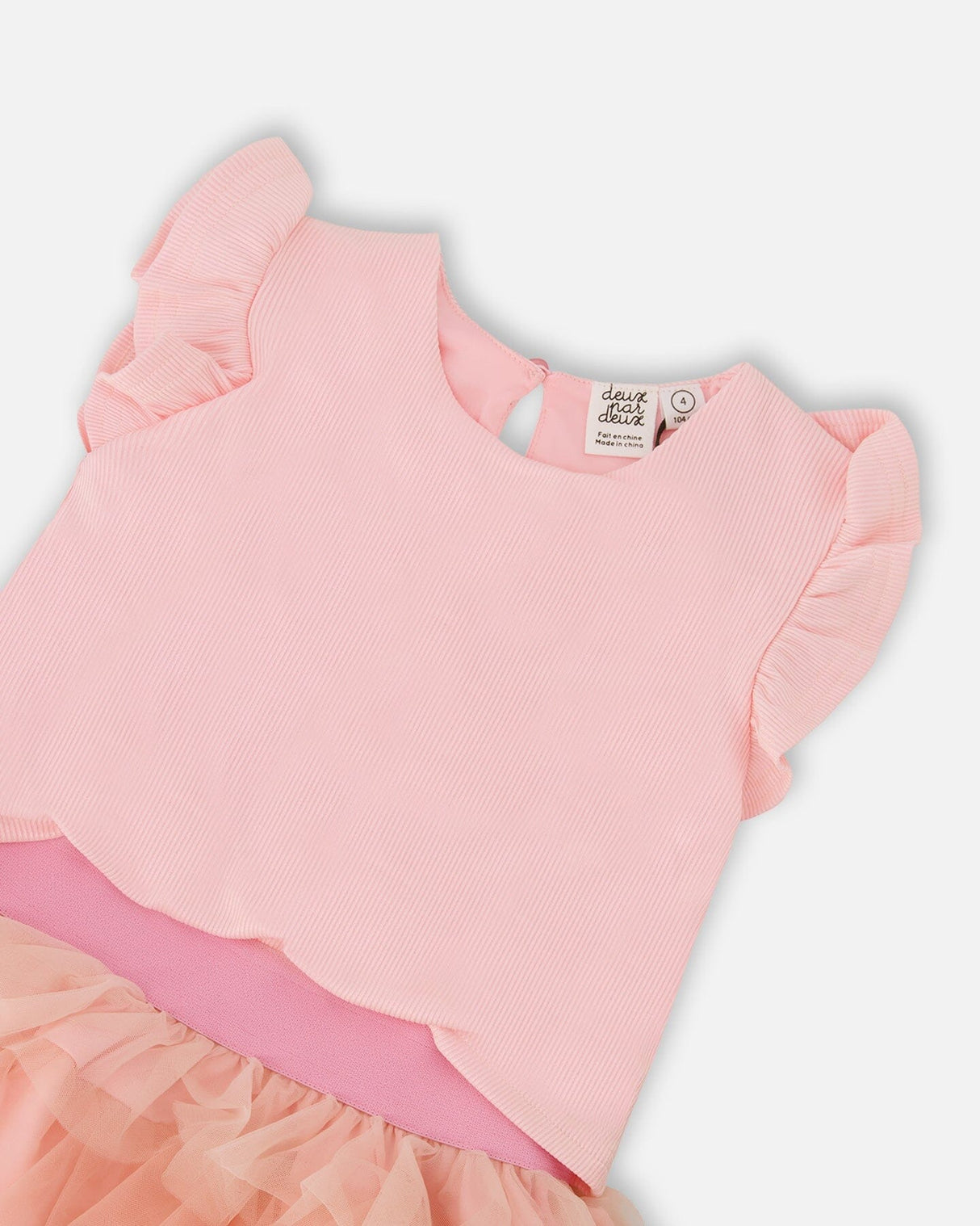 Bi-Material Dress Pale Pink-3