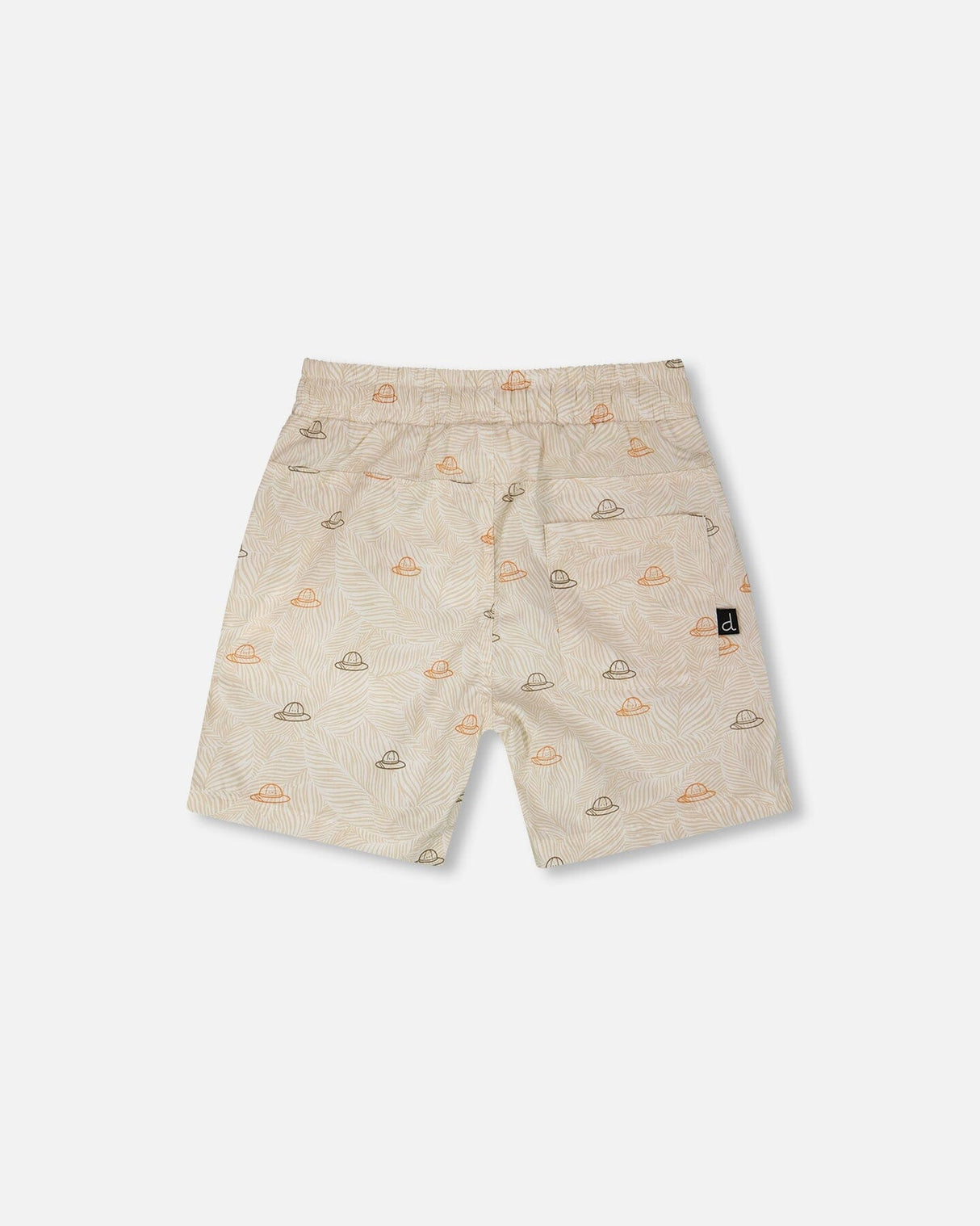 Poplin Shorts Beige Safari Print-2