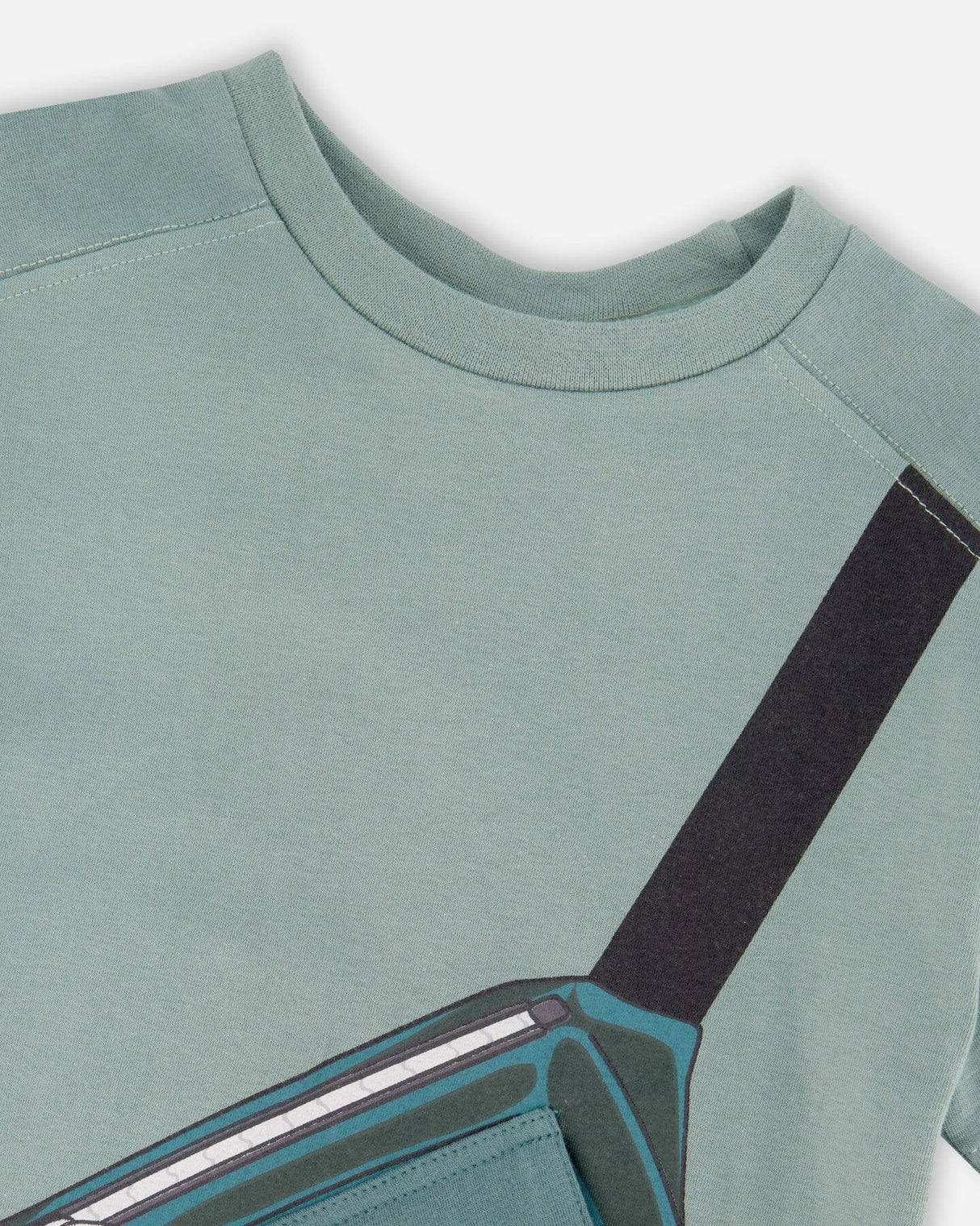Organic Cotton Jersey T-Shirt With Cross Bag Green-3