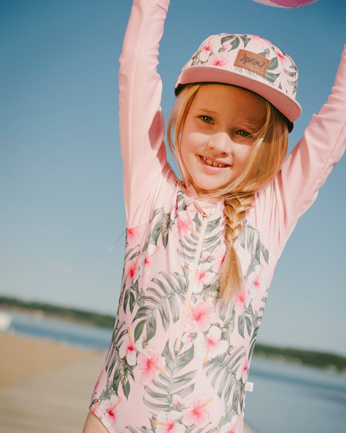 Cap Pink Hibiscus Print-1