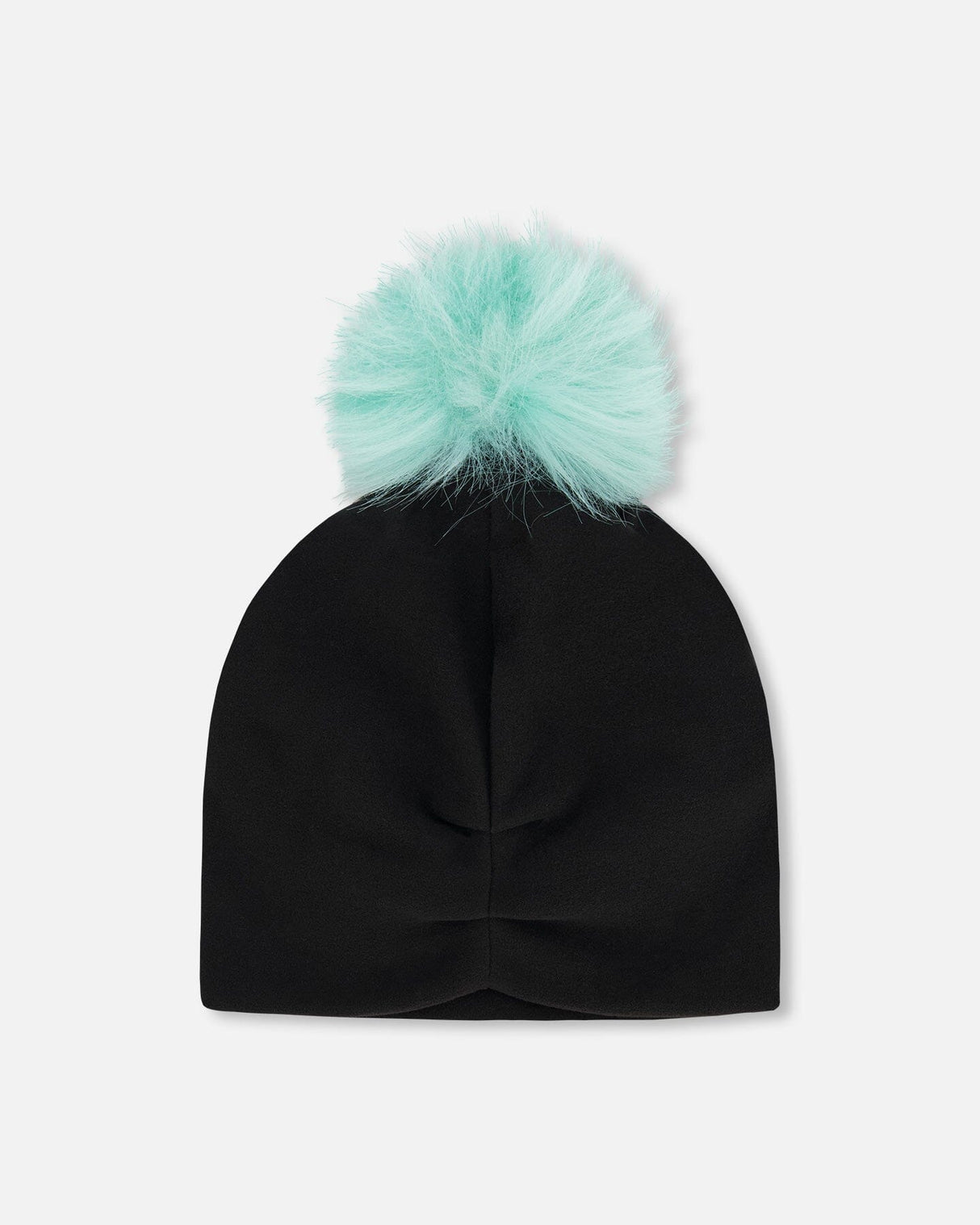 Stretch Jersey Hat Black With Pompom-2