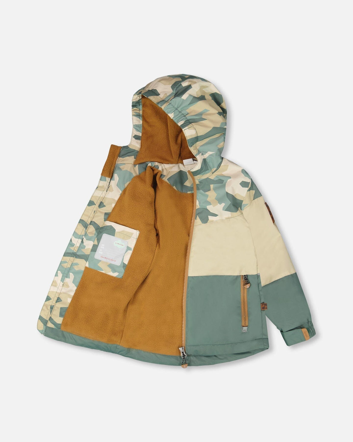 Mid-Season Jacket Green Camouflage Print-3