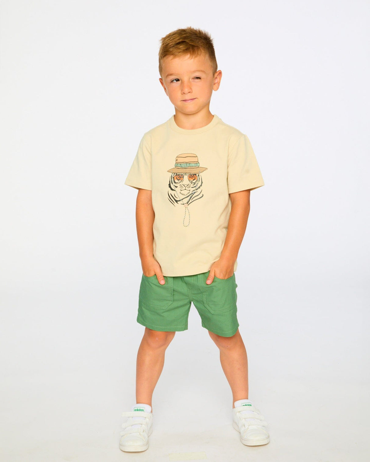Parachute Shorts With Patch Pockets Green-1