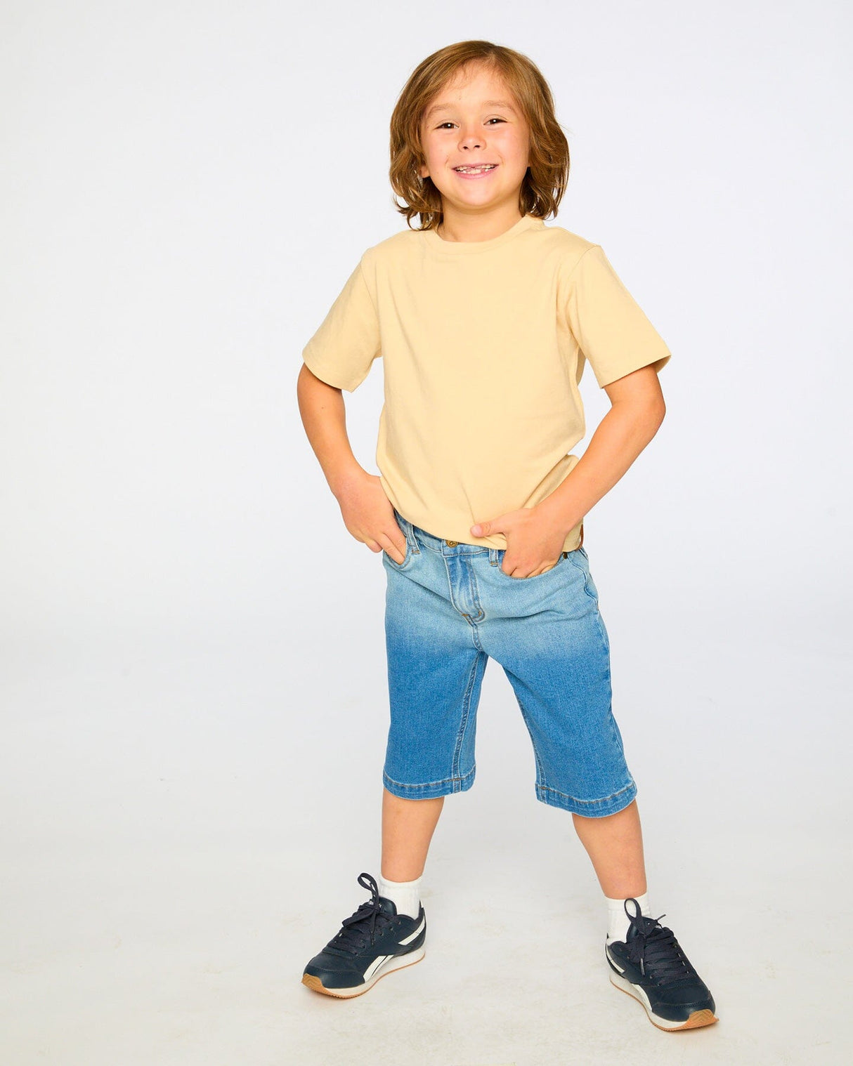 Organic Cotton Jersey T-Shirt Solid Beige-1