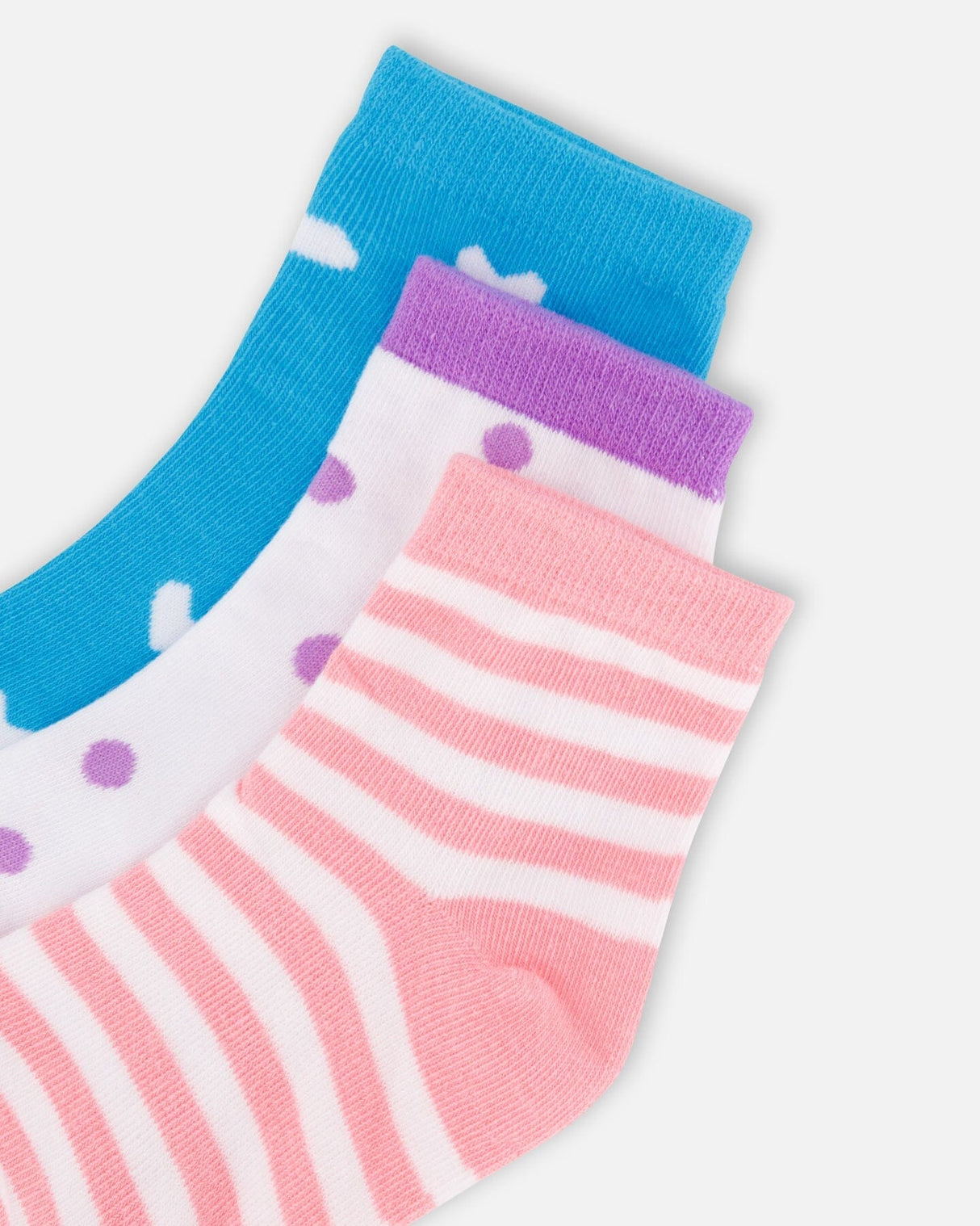 Socks (3 Pairs) Striped Pink-2
