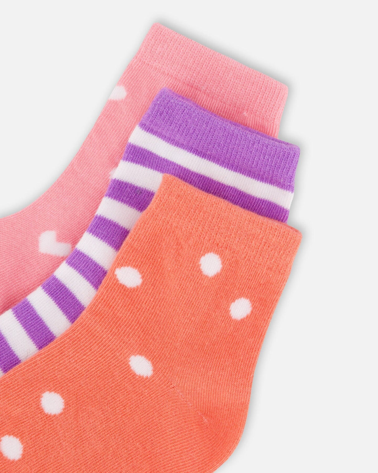 Socks (3 Pairs) Striped Mauve-2