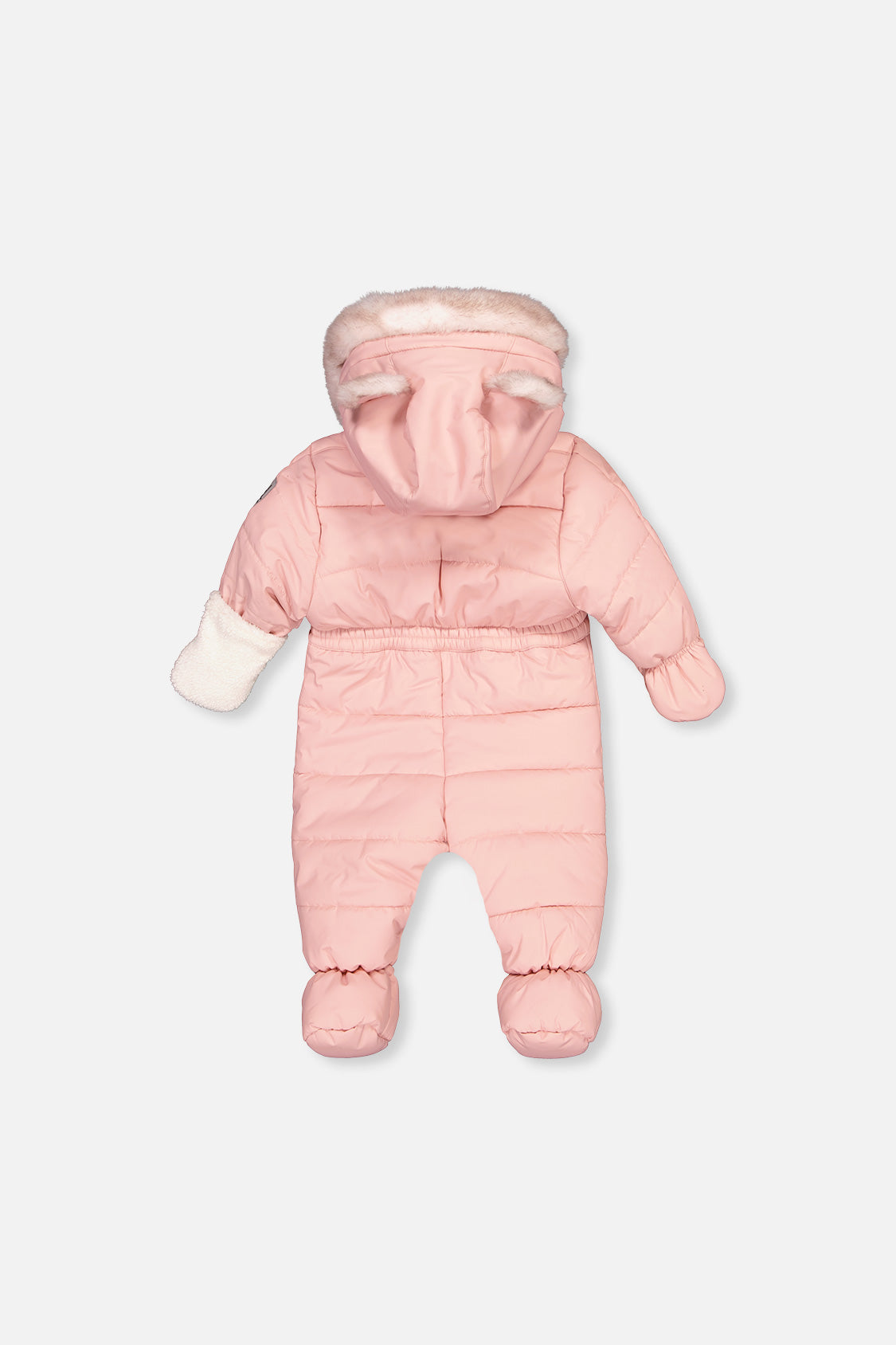 Deux par Deux baby car-seat one-piece snowsuit in Pale Dusty Pink — alternate product view