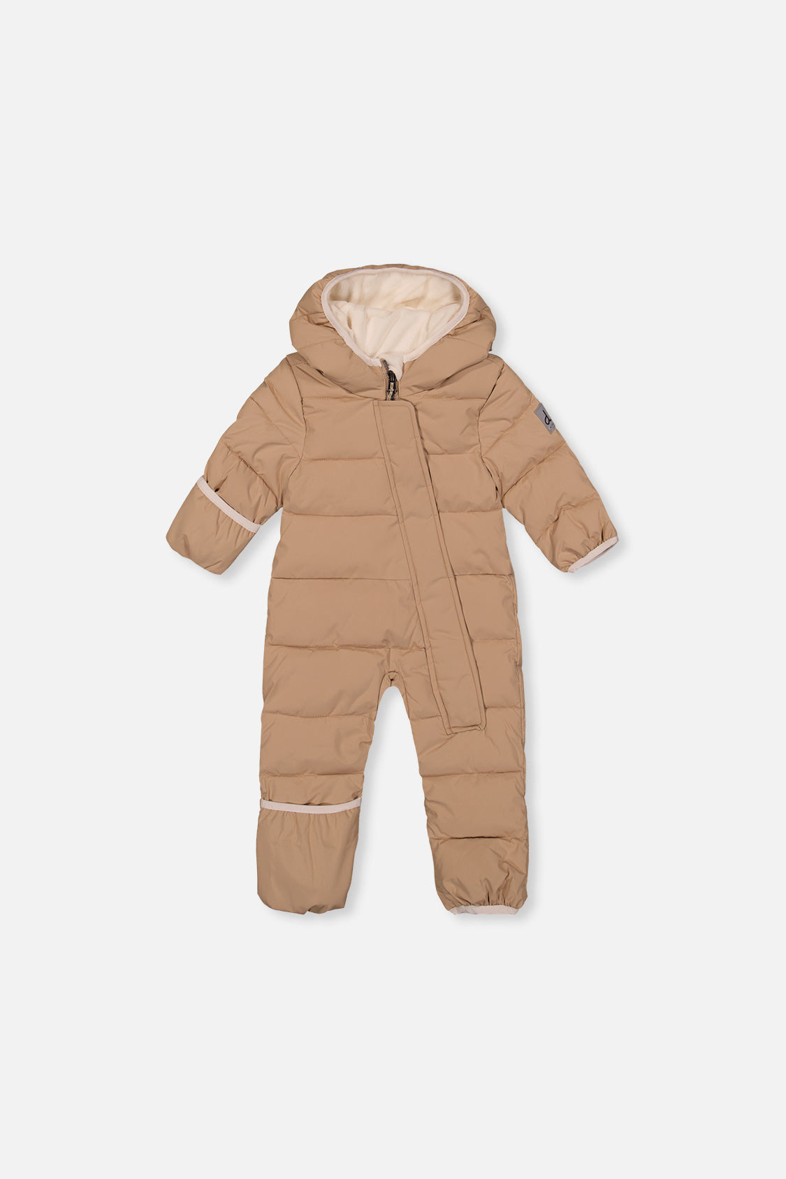 Deux par Deux Baby Cloud Beige unisex car seat snowsuit -20°C 5K front view 3M-24M