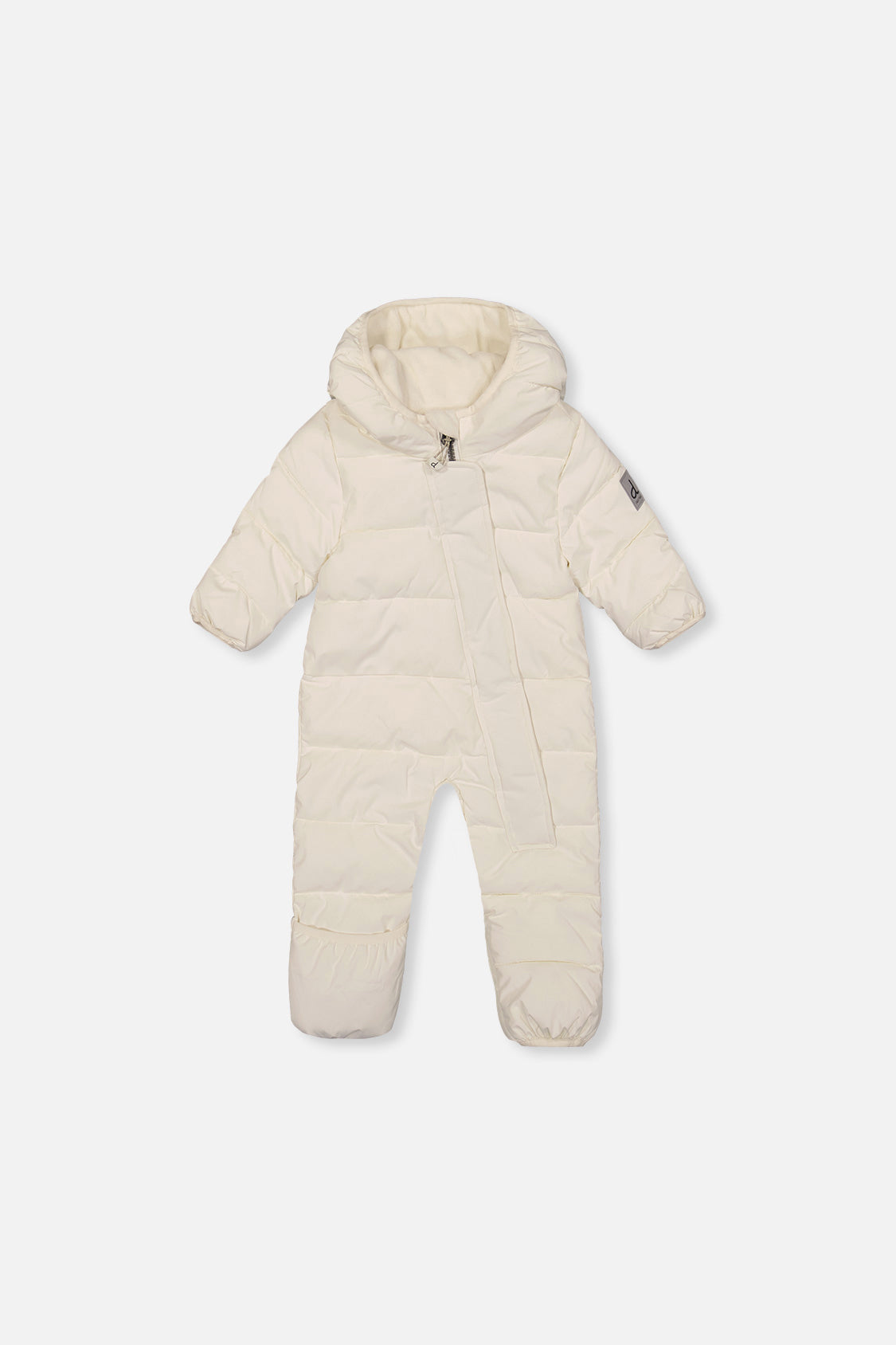 Deux par Deux Baby Cloud off-white car seat snowsuit front view