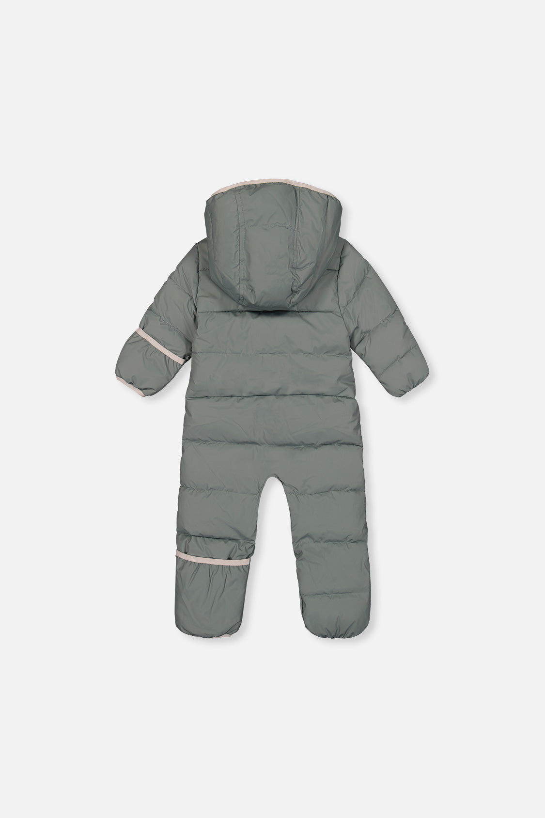 Deux par Deux Baby Cloud Sage Green one-piece car seat snowsuit alternate product view
