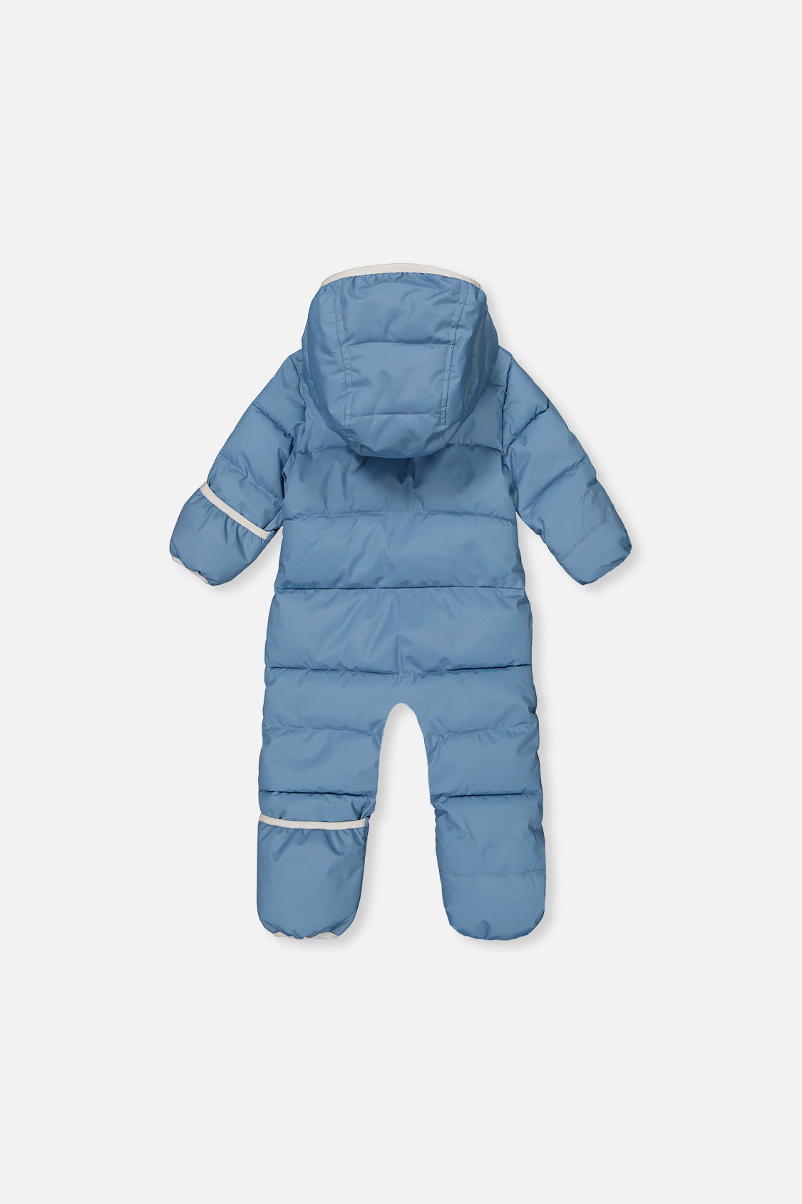 Blue-grey Baby Cloud one-piece snowsuit side detail