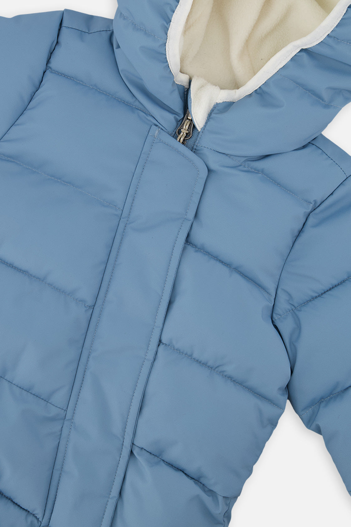 Blue-grey Baby Cloud car seat snowsuit back view