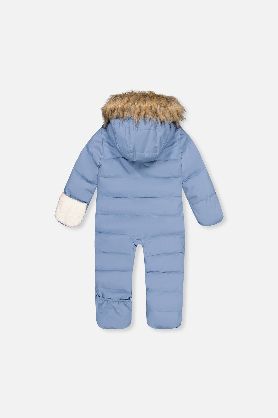 Deux par Deux Baby Boy SNUG Blue Grey car seat snowsuit alternate winter view