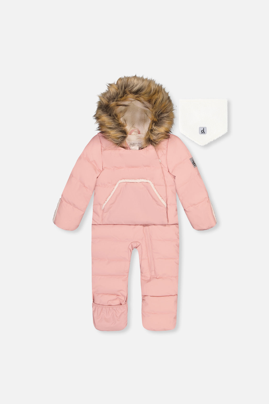 Deux par Deux Baby Snug Pale Dusty Pink car seat snowsuit -20°C 5K for 3M-2T