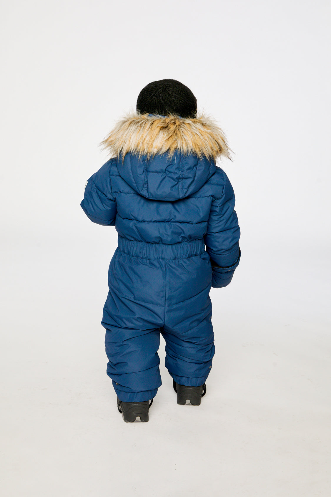 Baby in Deux par Deux -30°C dark blue puffy snowsuit for cold snowy winter days