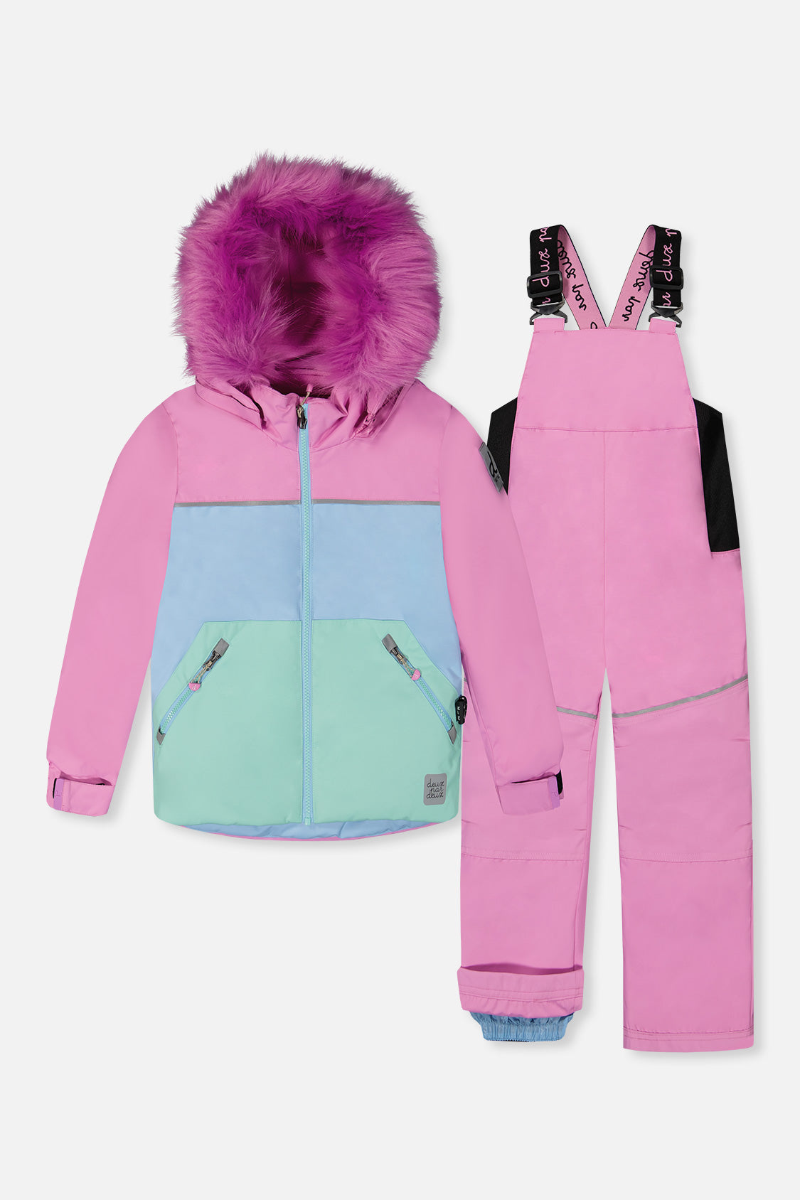Deux par Deux girls pinkish violet DISCOVER snowsuit set