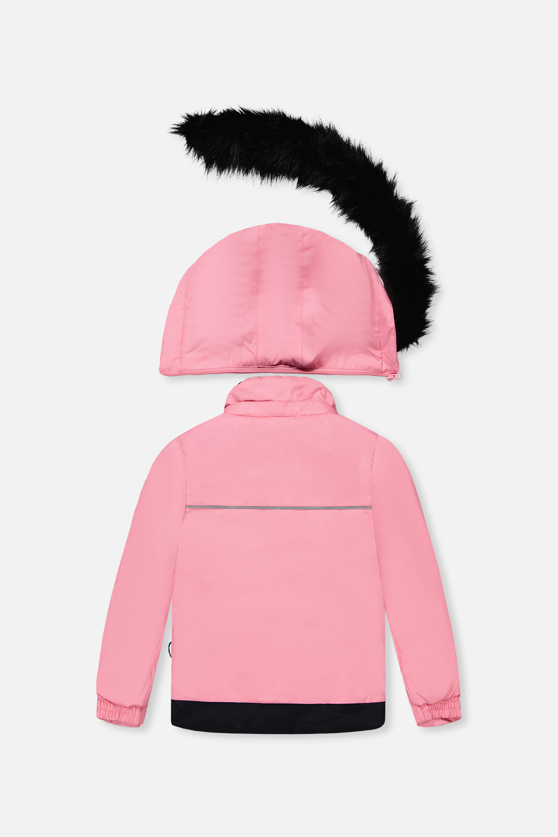 Deux par Deux girls pink DISCOVER snowsuit jacket back view