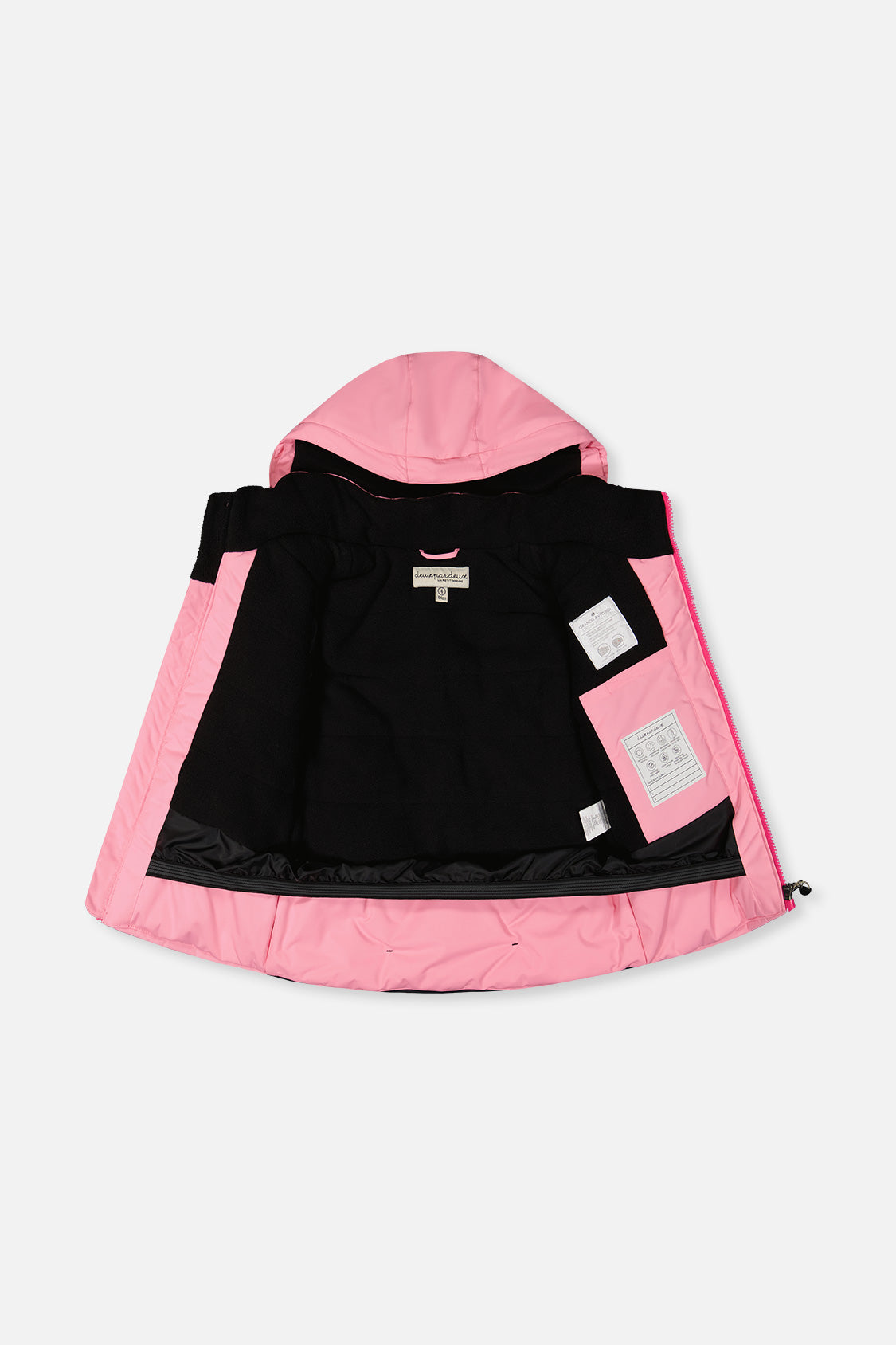 Deux par Deux girls pink winter jacket fleece lining and snow skirt
