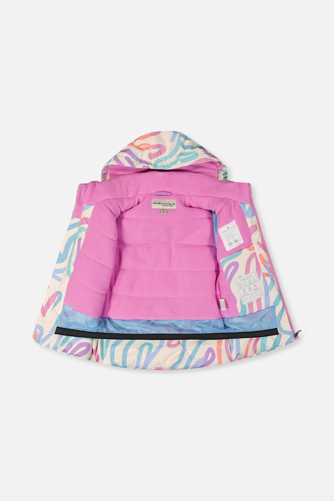 Deux par Deux DISCOVER girls snowsuit with detachable hood and reflective details