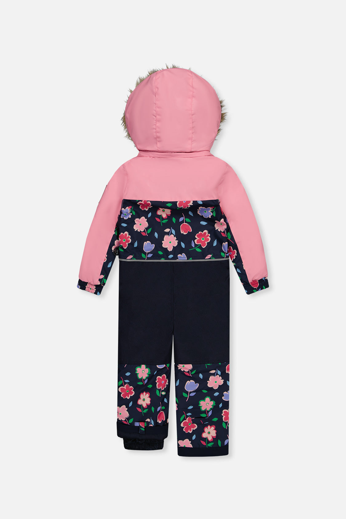 Deux par Deux Kids One Piece Discover Snowsuit Blue Floral Print P2 product view