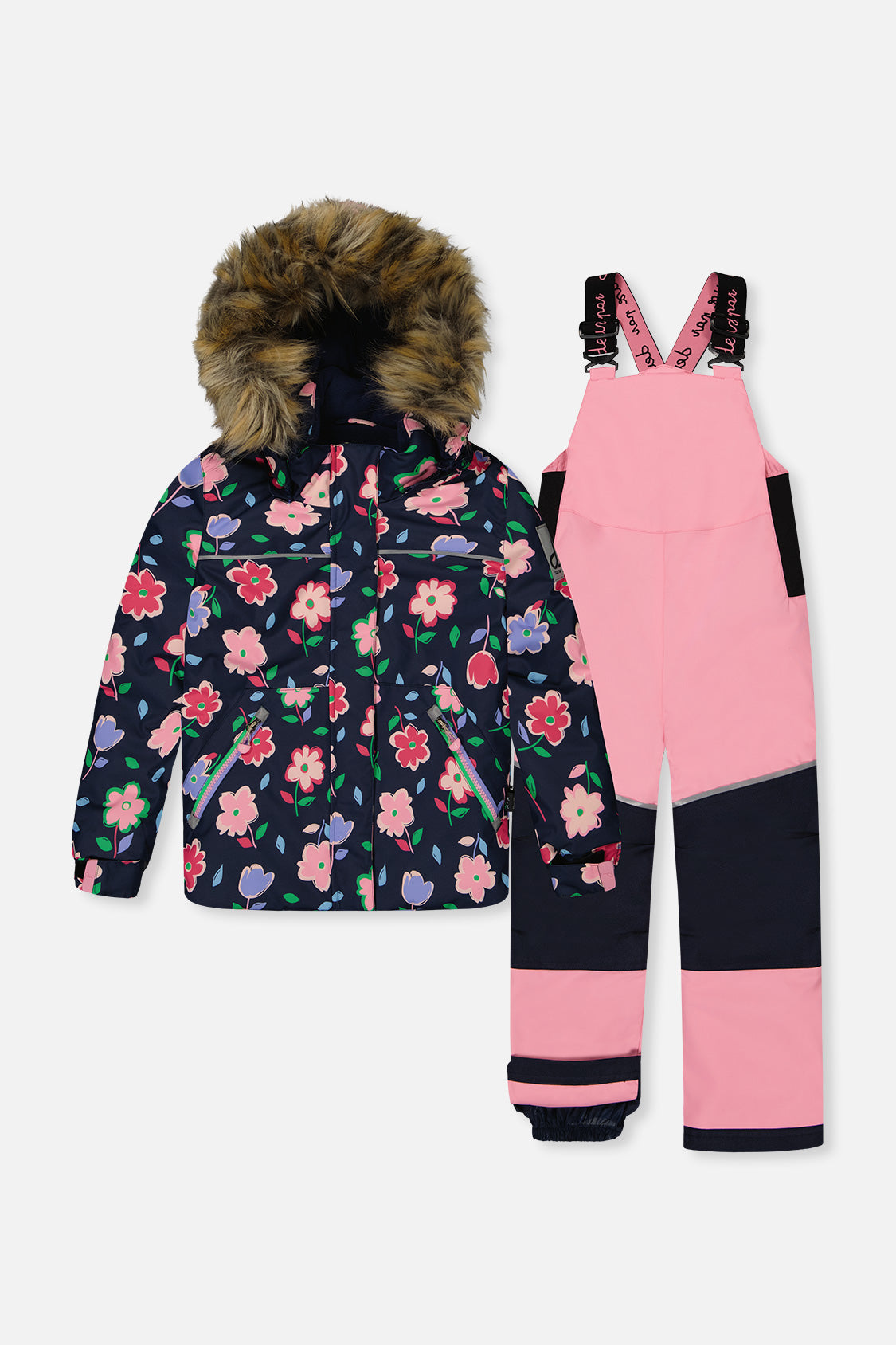 Deux par Deux girls DISCOVER blue floral two-piece snowsuit -30°C 10K sizes 2-8