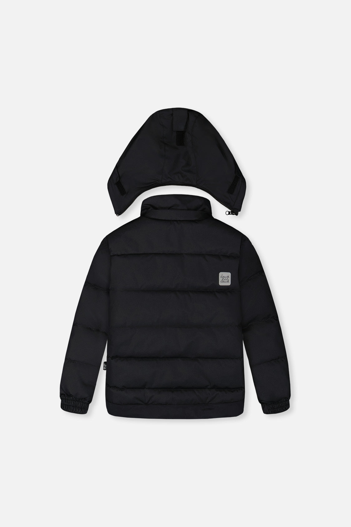 Deux par Deux black PLAY snowsuit jacket back view