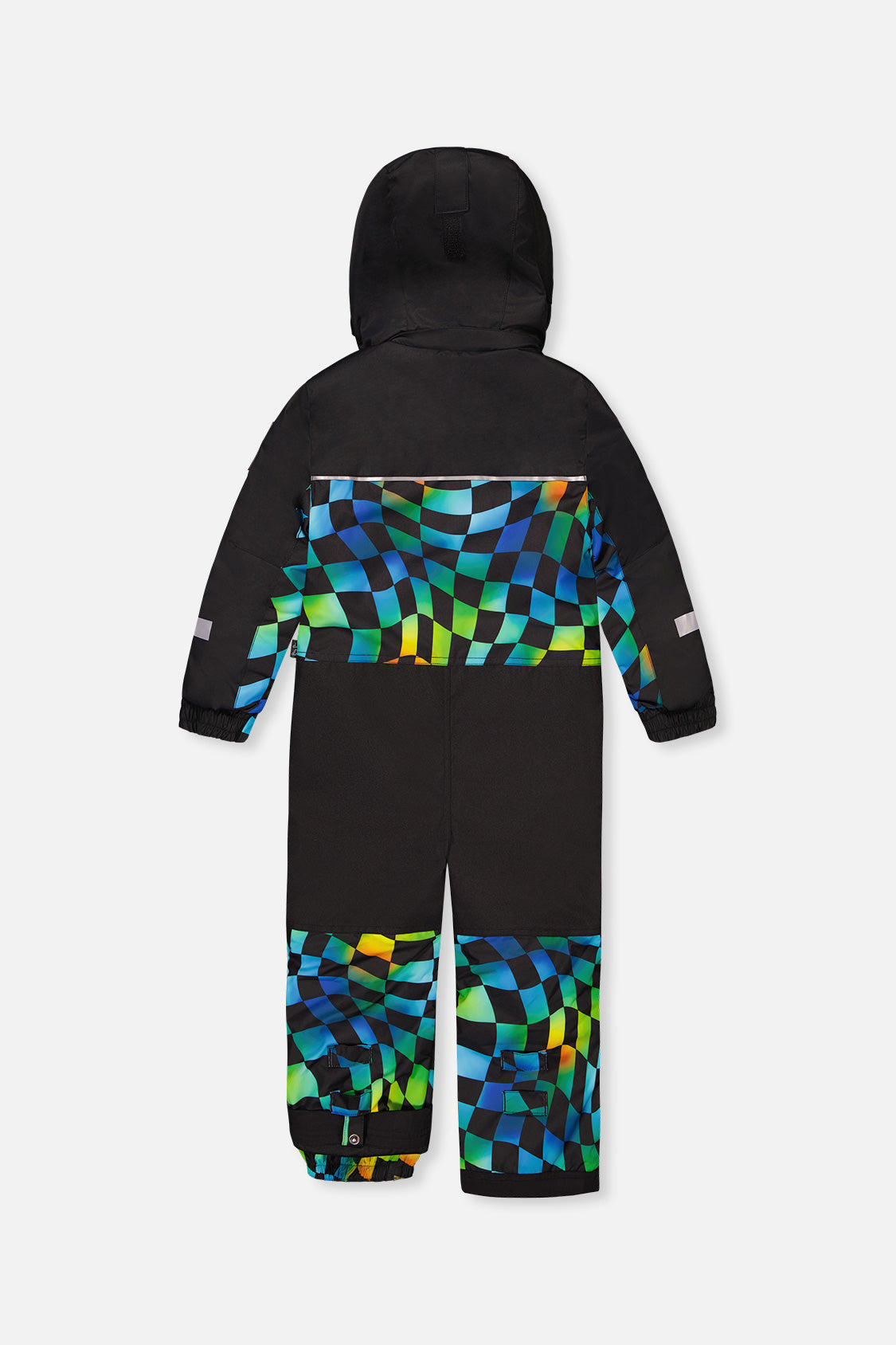 Deux par Deux kids PLAY one-piece snowsuit in Blue Checkered Print — alternate product view