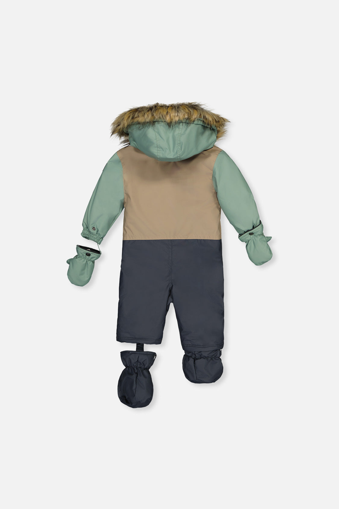 Deux par Deux baby car-seat one-piece snowsuit in Cool Dark Grey — alternate product view