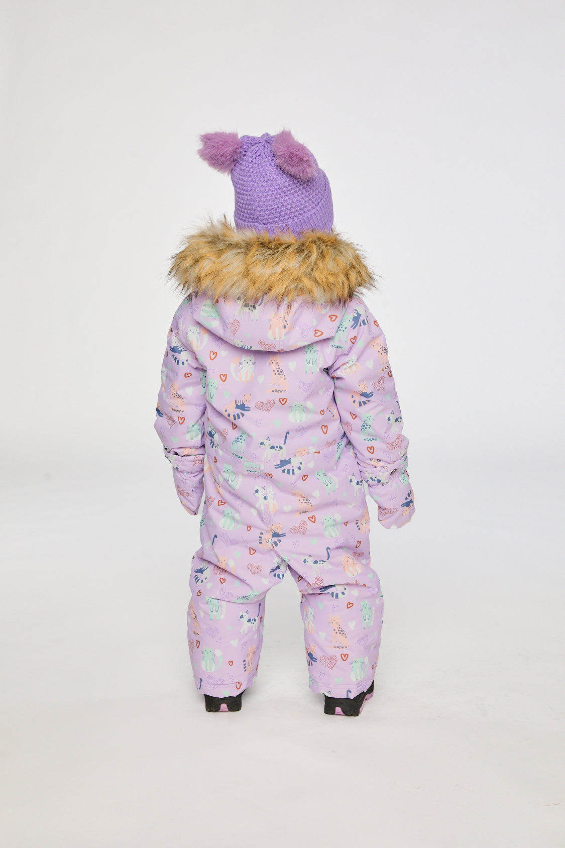 Deux par Deux infant snowsuit with removable mittens and booties