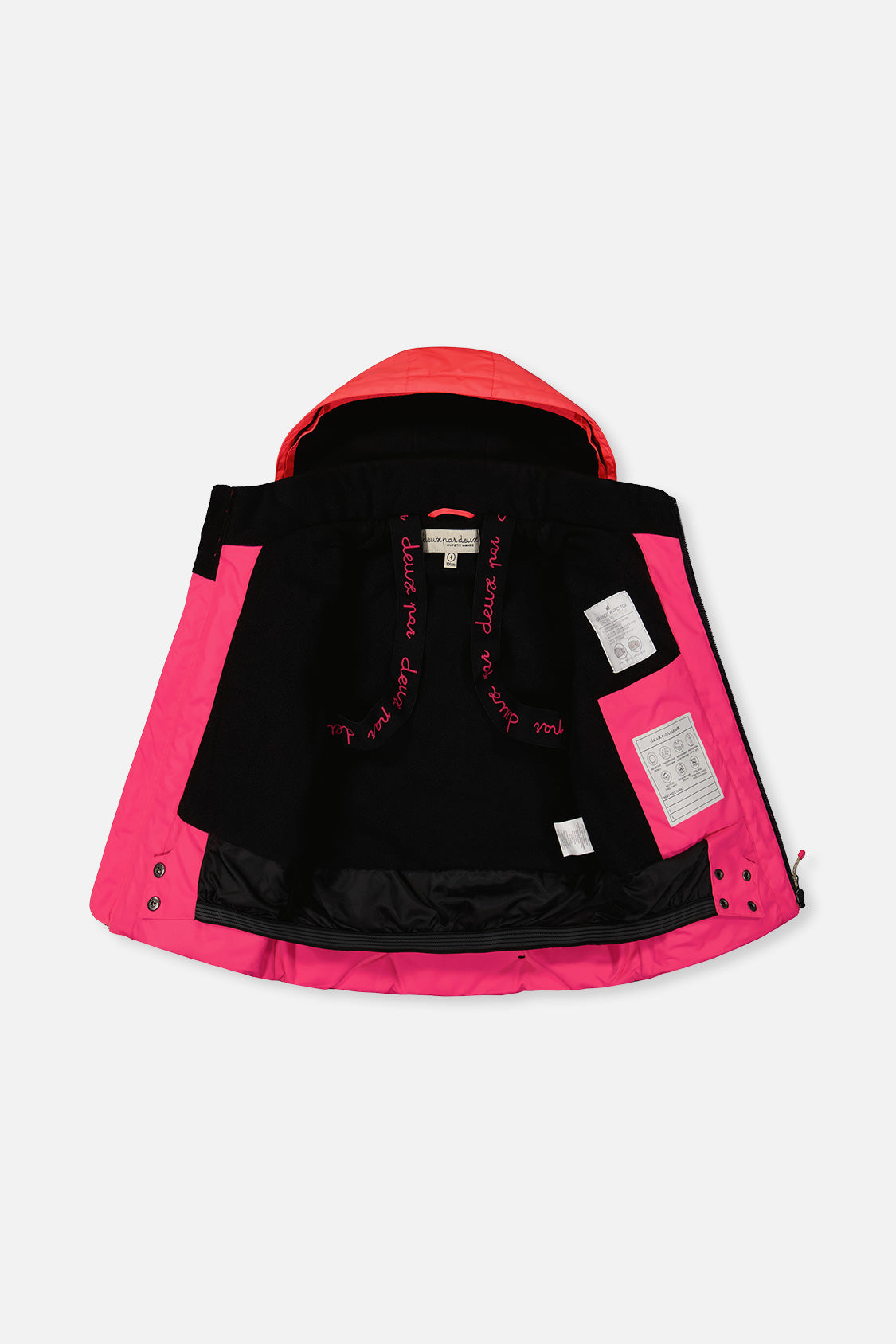 Deux par Deux colorblock snowsuit with Cordura reinforced knees and seat