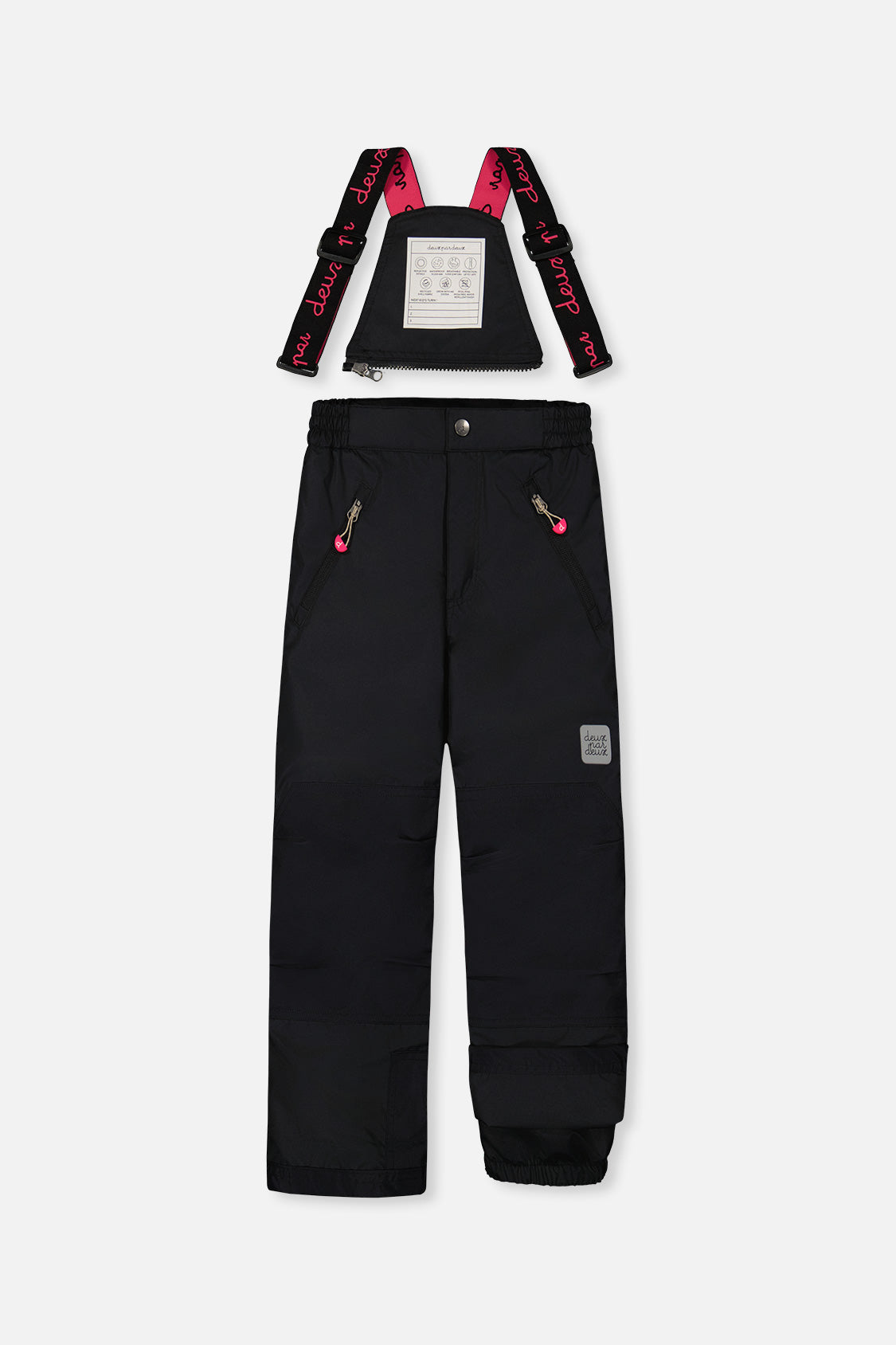 Girls pink PLAY snow suit with adjustable suspenders and extendable fit