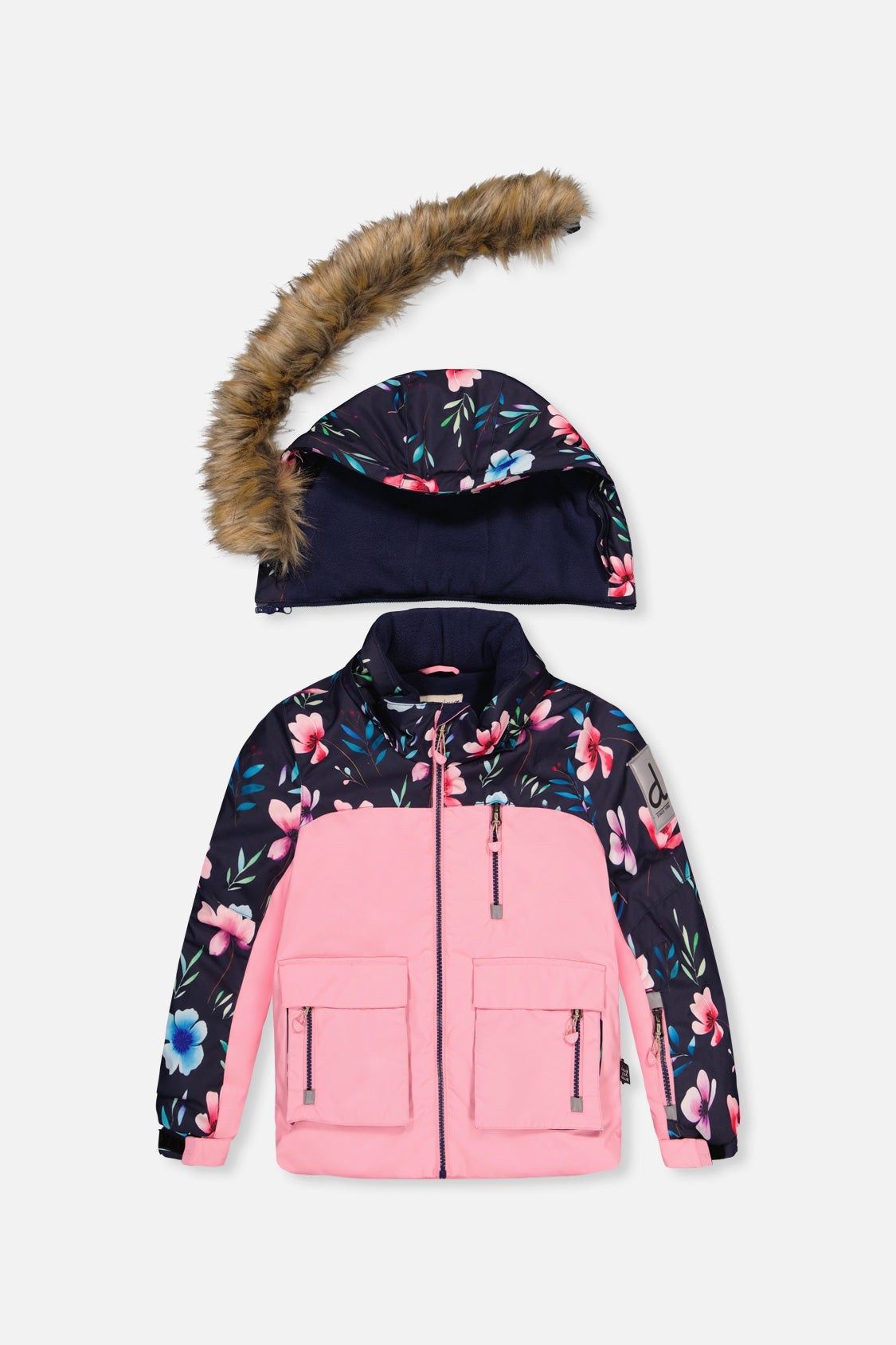 Deux par Deux pink floral two-piece PLAY snowsuit alternate product view