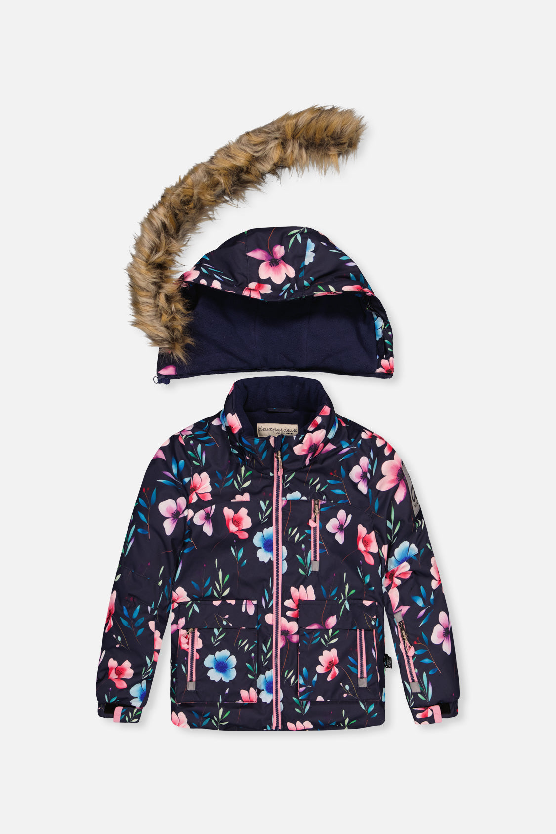 Deux par Deux PLAY two-piece snowsuit in Blue Floral Print — alternate product view