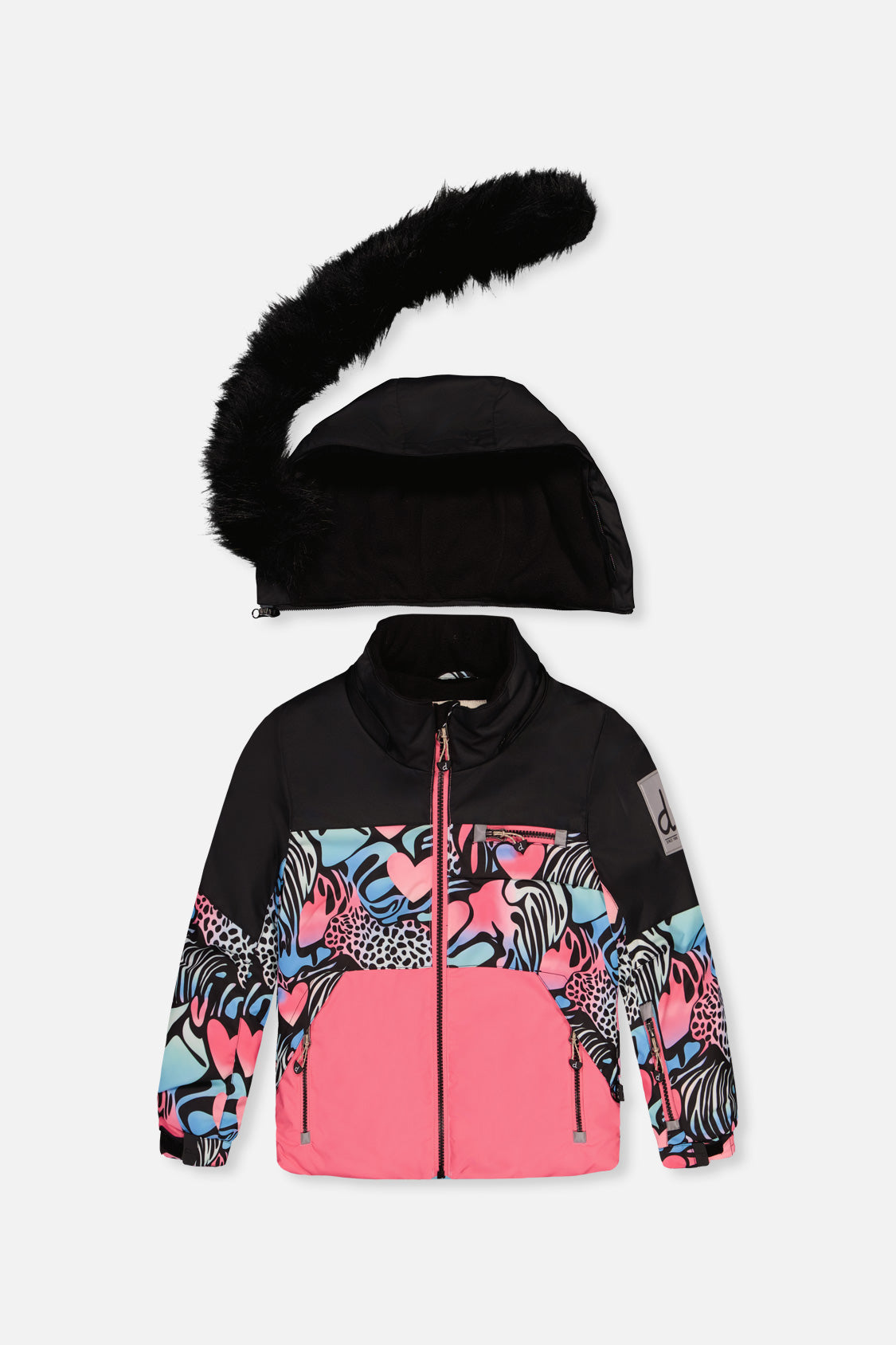 Deux par Deux black zebra and black pants PLAY snowsuit alternate product view