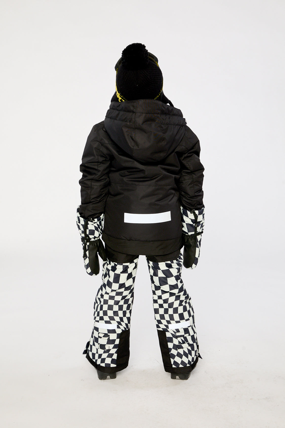Black and white Deux par Deux boys 15K waterproof Teknik snowsuit for winter